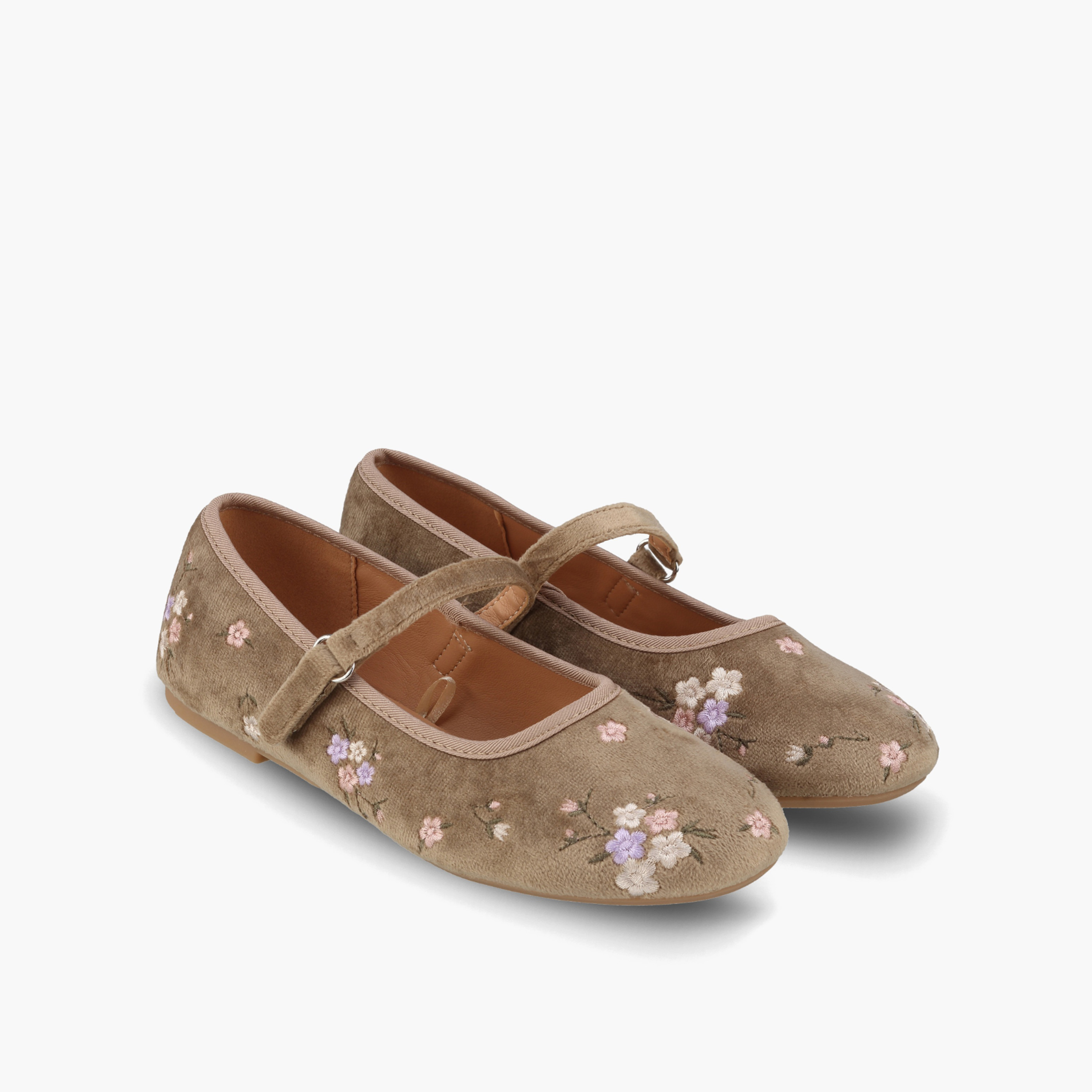 Little Missy Girls Floral Embroidery Mary Jane Shoes-girls-shoes-ballerinas-image-1