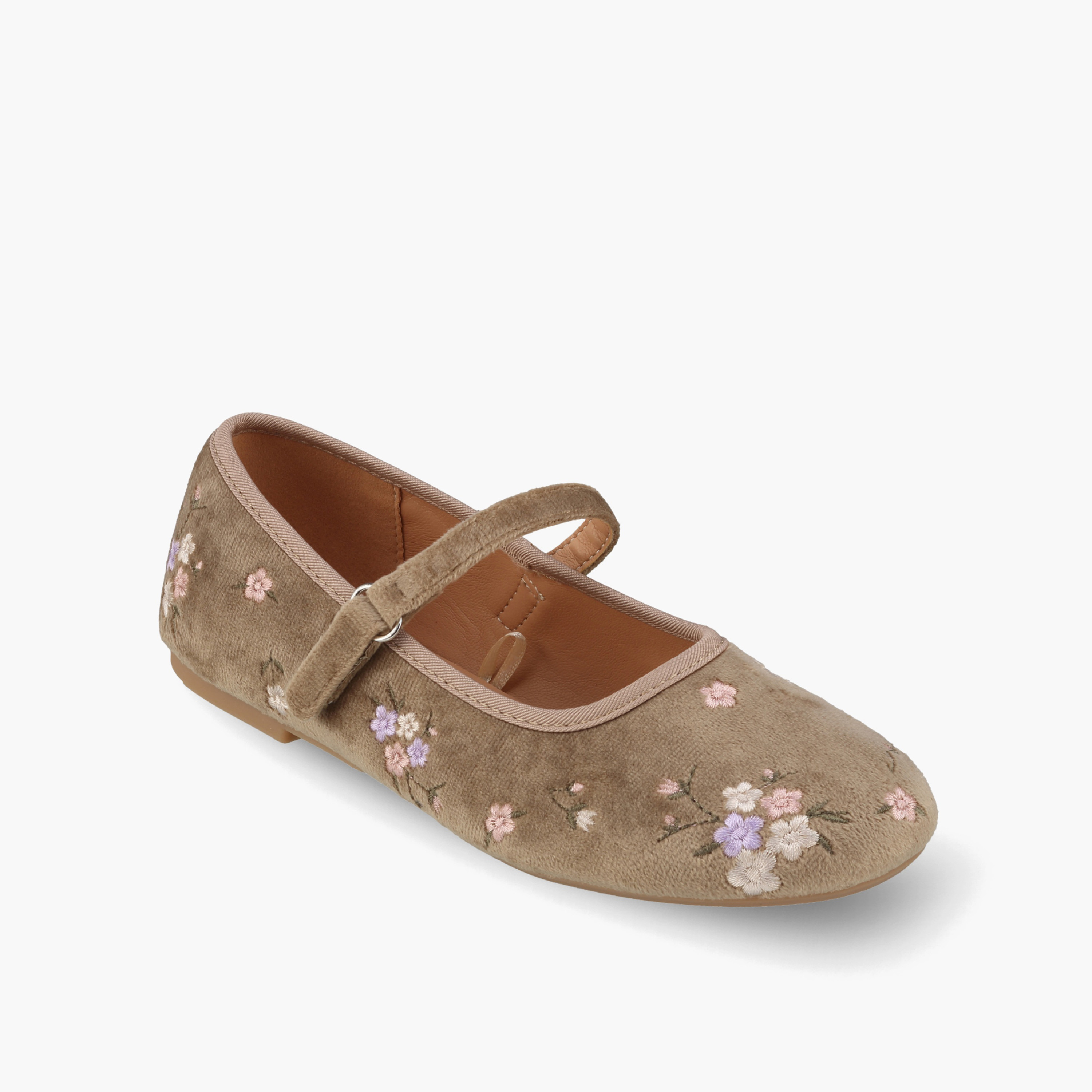 Little Missy Girls Floral Embroidery Mary Jane Shoes-girls-shoes-ballerinas-image-2