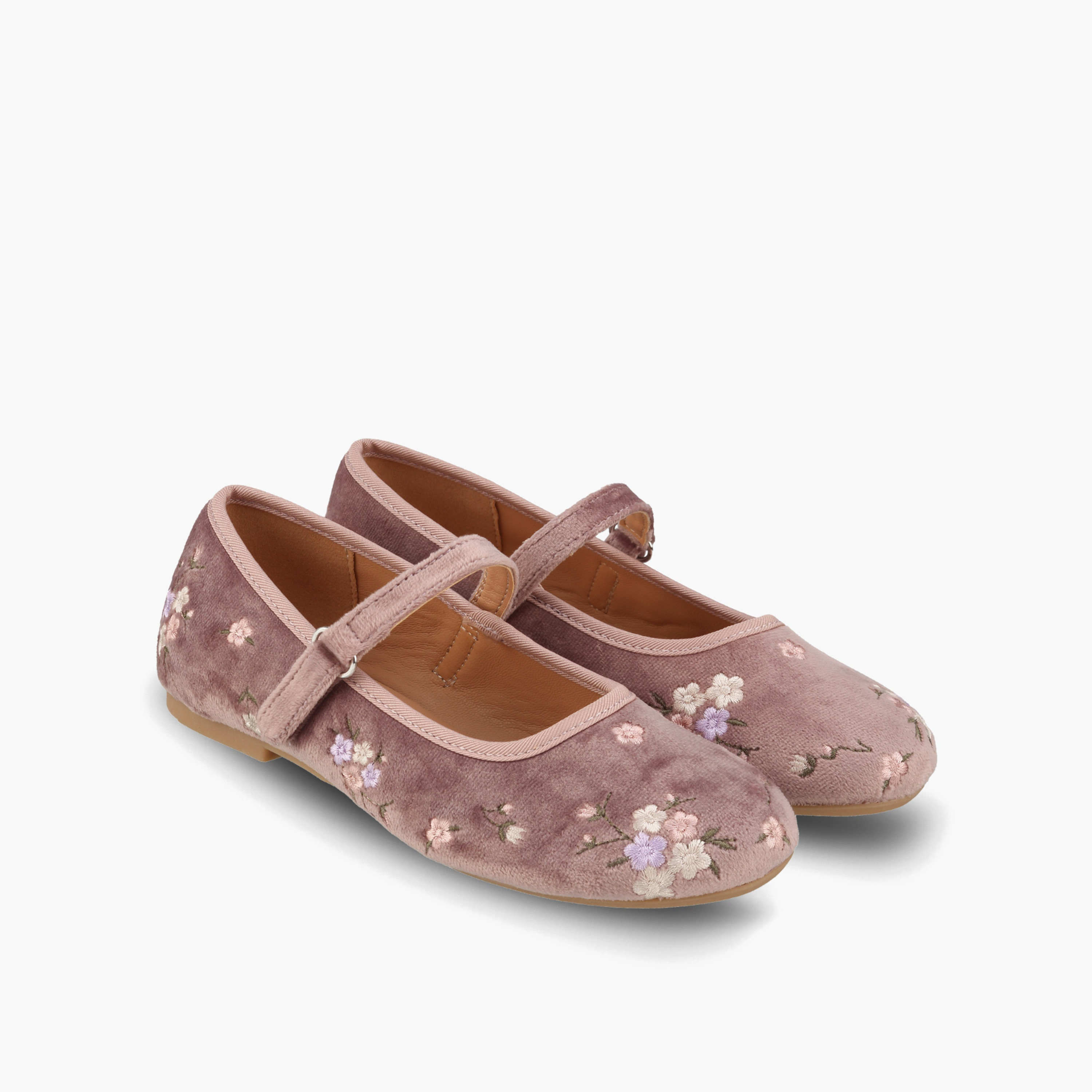 Little Missy Girls Floral Embroidery Mary Jane Shoes-girls-shoes-ballerinas-image-1