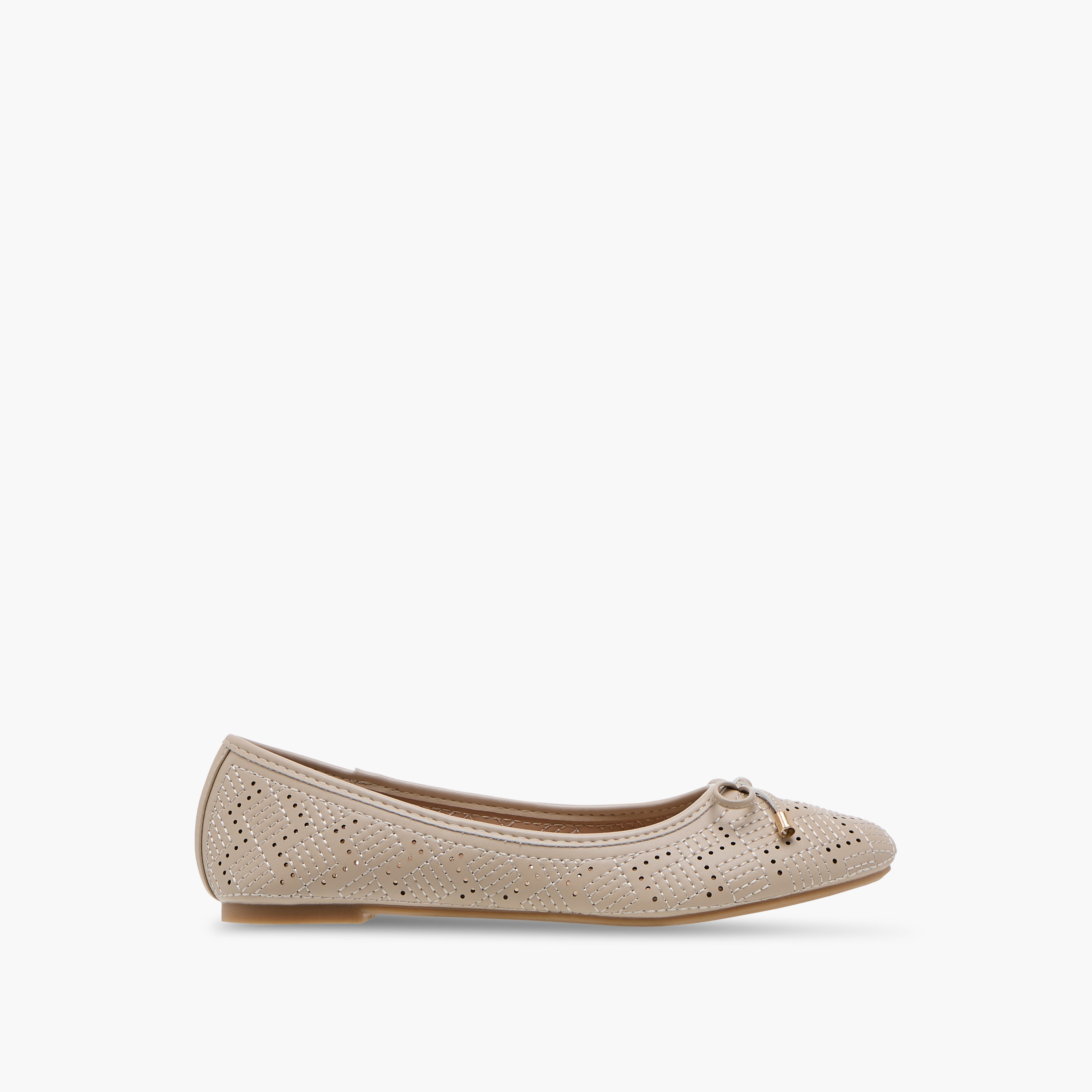 Flora Bella Textured Ballerina Shoes with Bow Detail-women-shoes-ballerinas-image-3