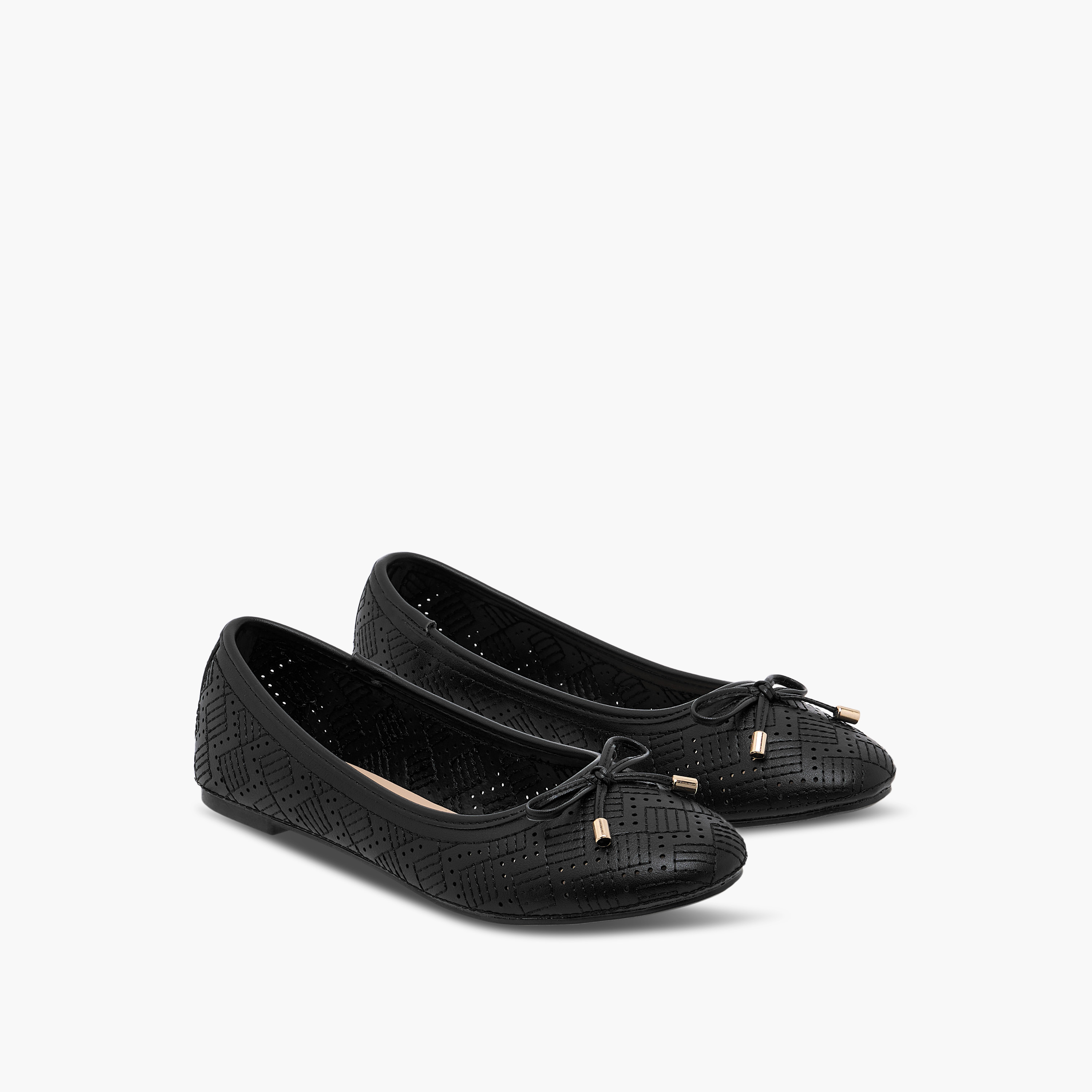 حذاء باليرينا بارز الملمس بفيونكة من فلورا بيلا-women-shoes-ballerinas-image-1