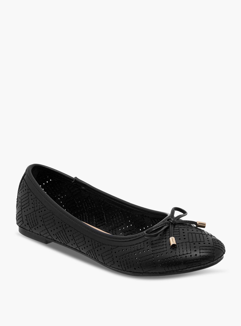 حذاء باليرينا بارز الملمس بفيونكة من فلورا بيلا-women-shoes-ballerinas-image-2