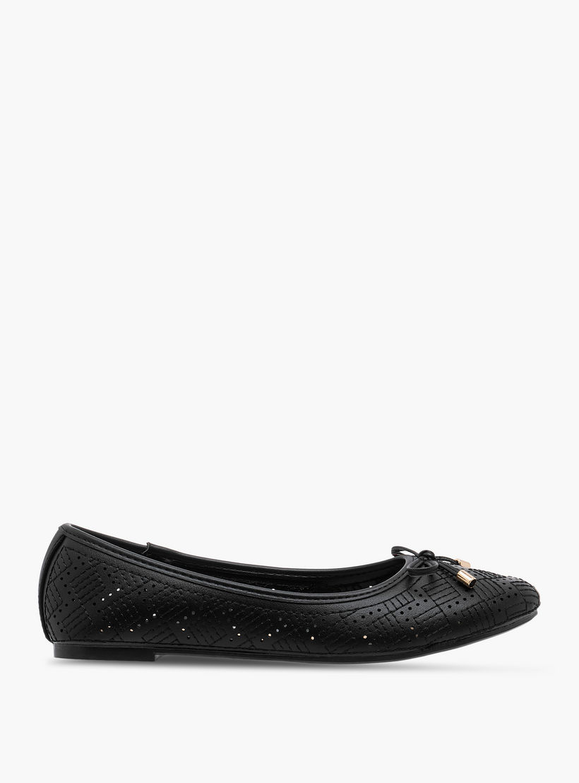حذاء باليرينا بارز الملمس بفيونكة من فلورا بيلا-women-shoes-ballerinas-image-3