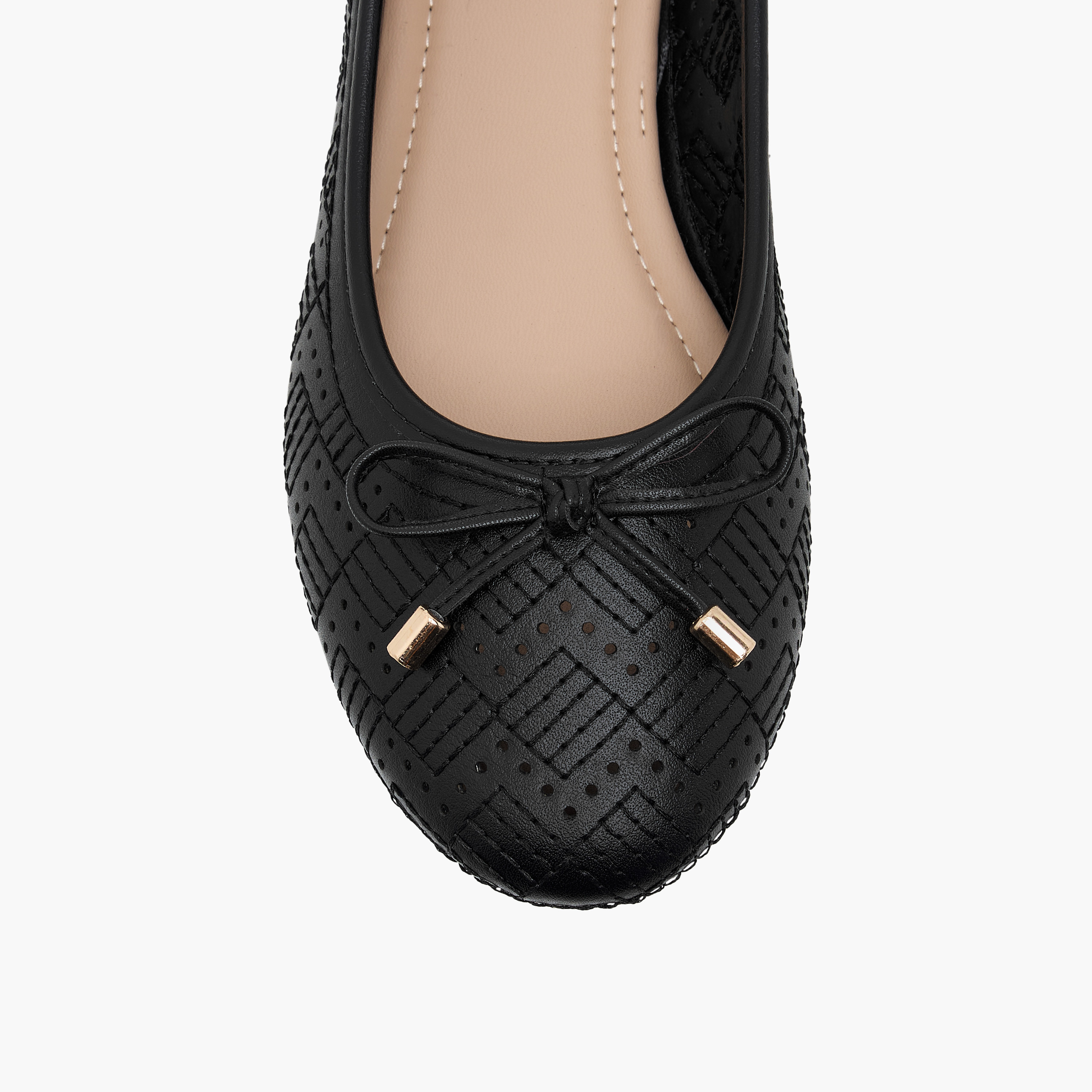 حذاء باليرينا بارز الملمس بفيونكة من فلورا بيلا-women-shoes-ballerinas-image-4