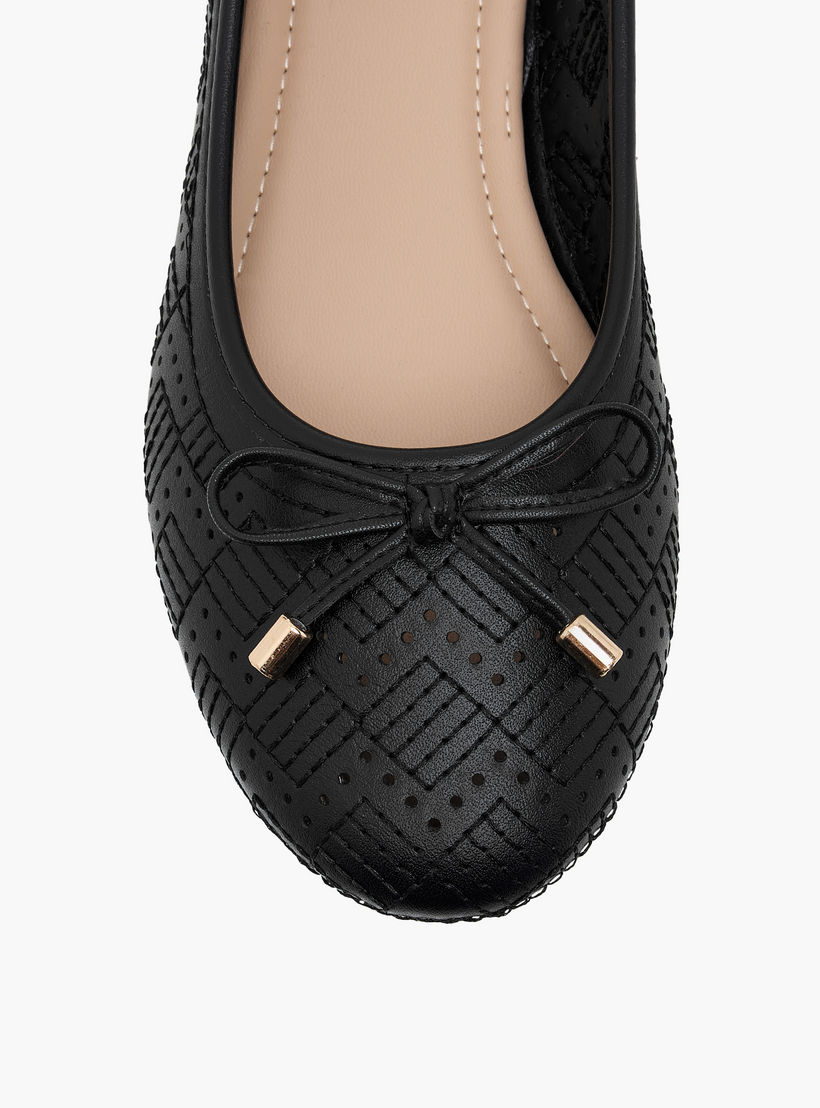 حذاء باليرينا بارز الملمس بفيونكة من فلورا بيلا-women-shoes-ballerinas-image-4