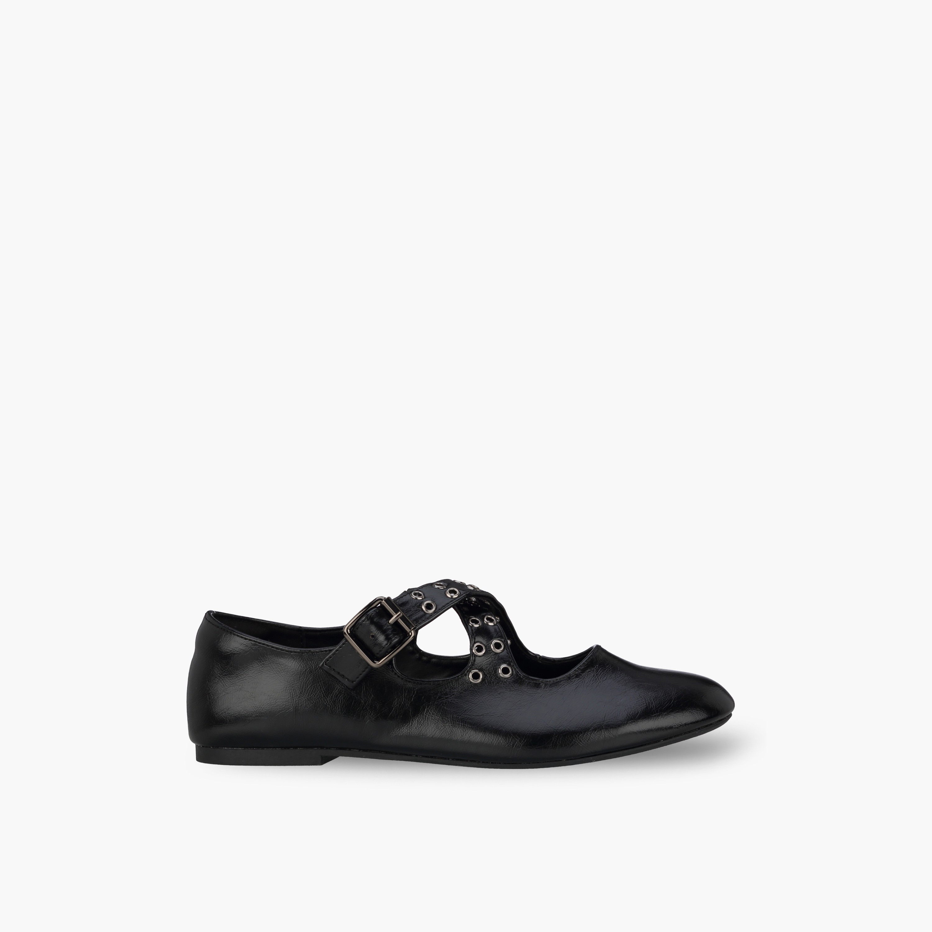 Celeste Women Rivet Embellished Cross Strap Mary Jane Shoes-women-shoes-ballerinas-image-3