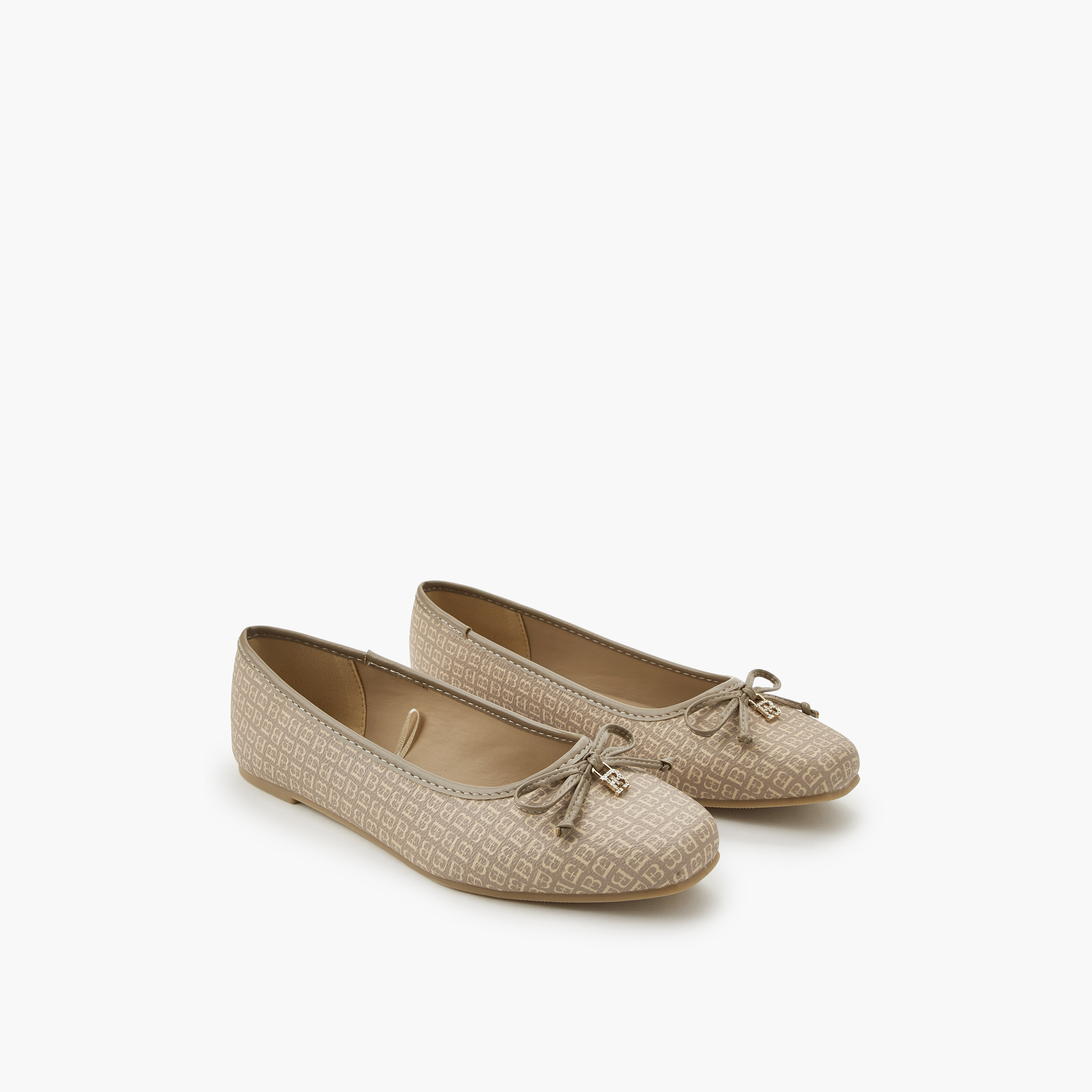Flora Bella Monogram Print Slip-On Ballerina Shoes-women-shoes-ballerinas-image-1