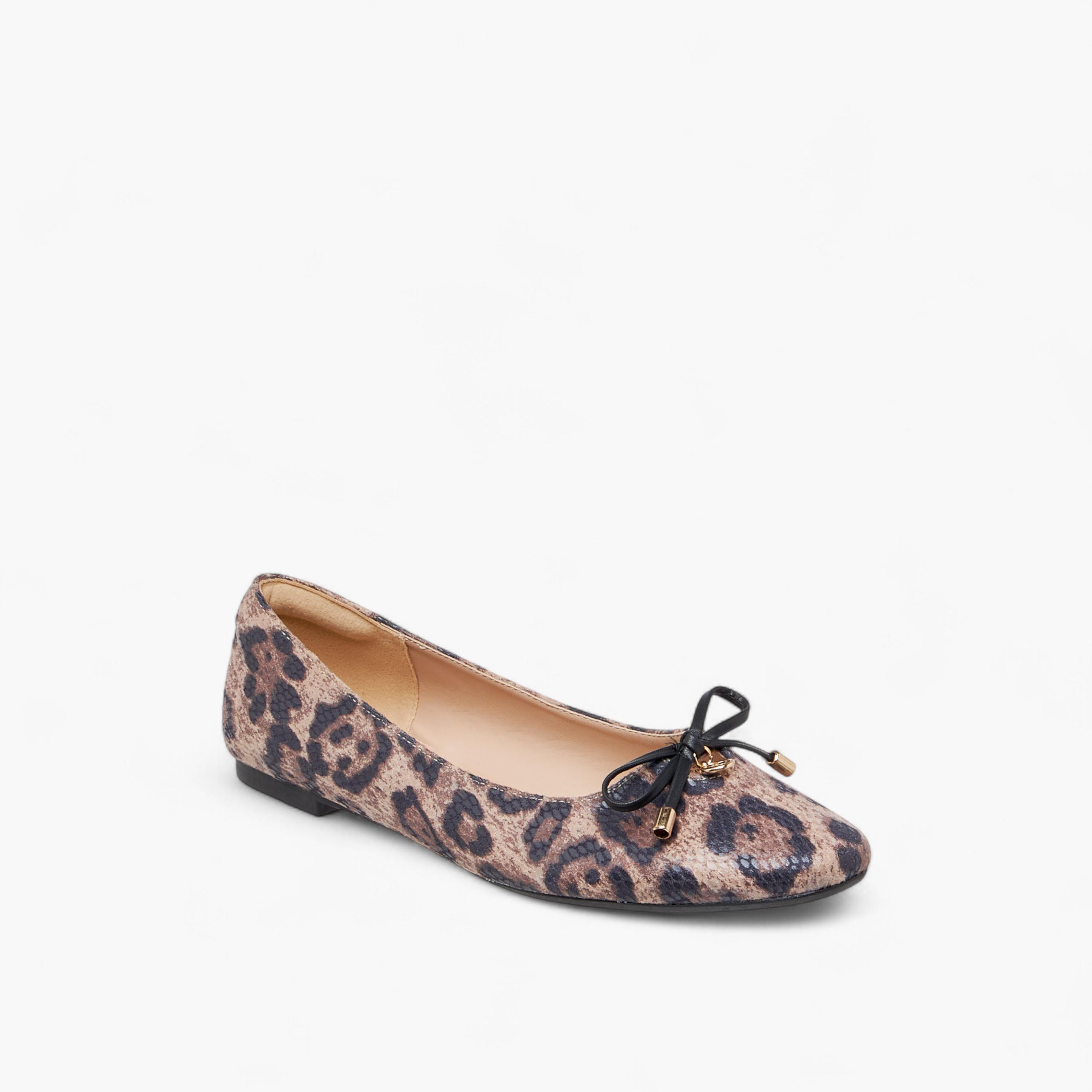 Celeste Women's Animal Print Slip-On Ballerina Shoes with Bow Accent-women-shoes-ballerinas-image-2