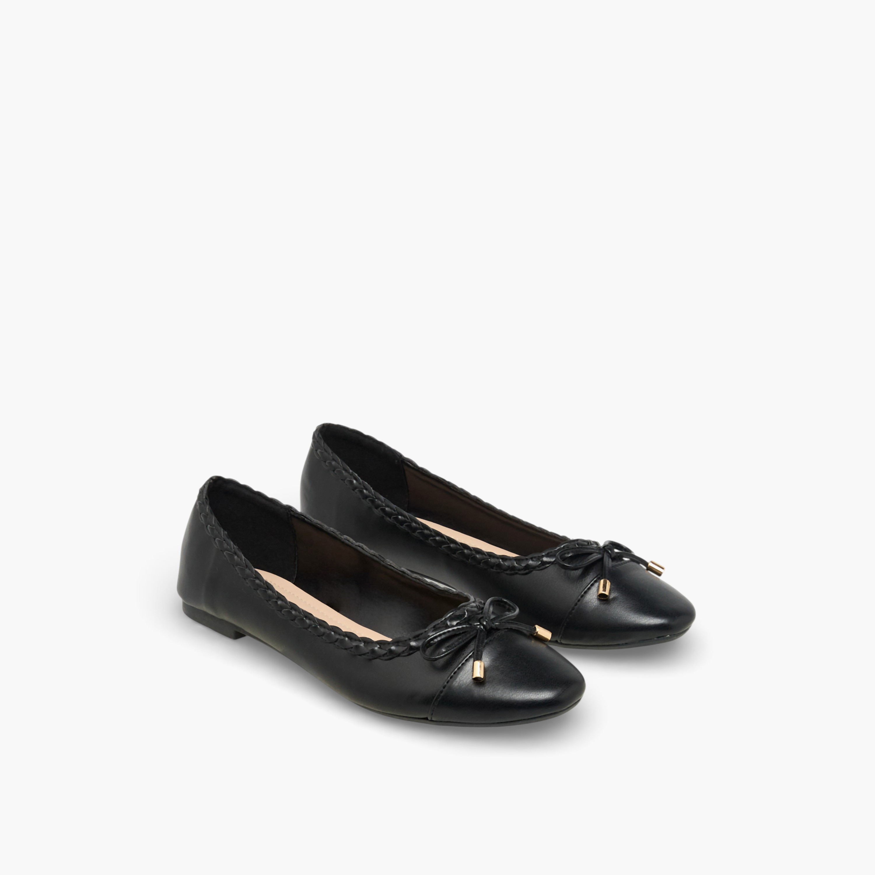 حذاء باليرينا بحافة مضفرة للنساء من فلورا بيلا-women-shoes-flats-ballerinas-image-1
