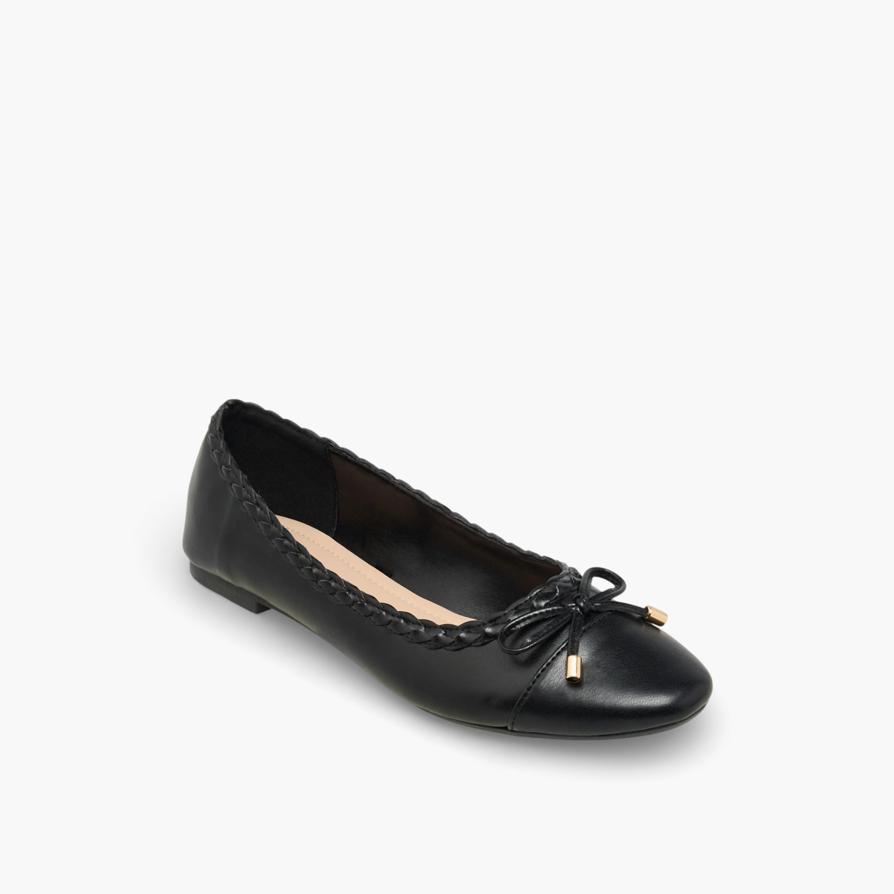 حذاء باليرينا بحافة مضفرة للنساء من فلورا بيلا-women-shoes-flats-ballerinas-image-2