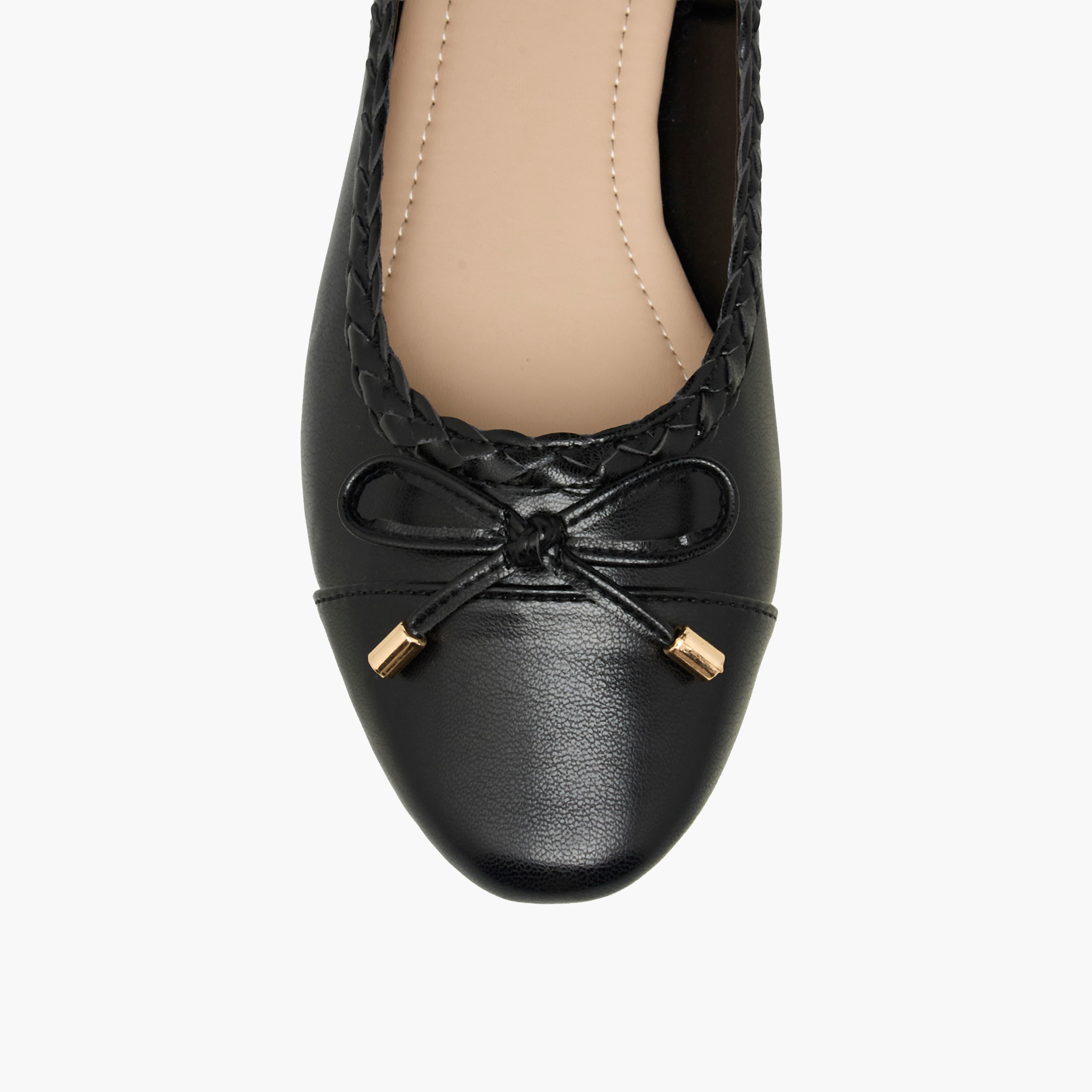 حذاء باليرينا بحافة مضفرة للنساء من فلورا بيلا-women-shoes-flats-ballerinas-image-4