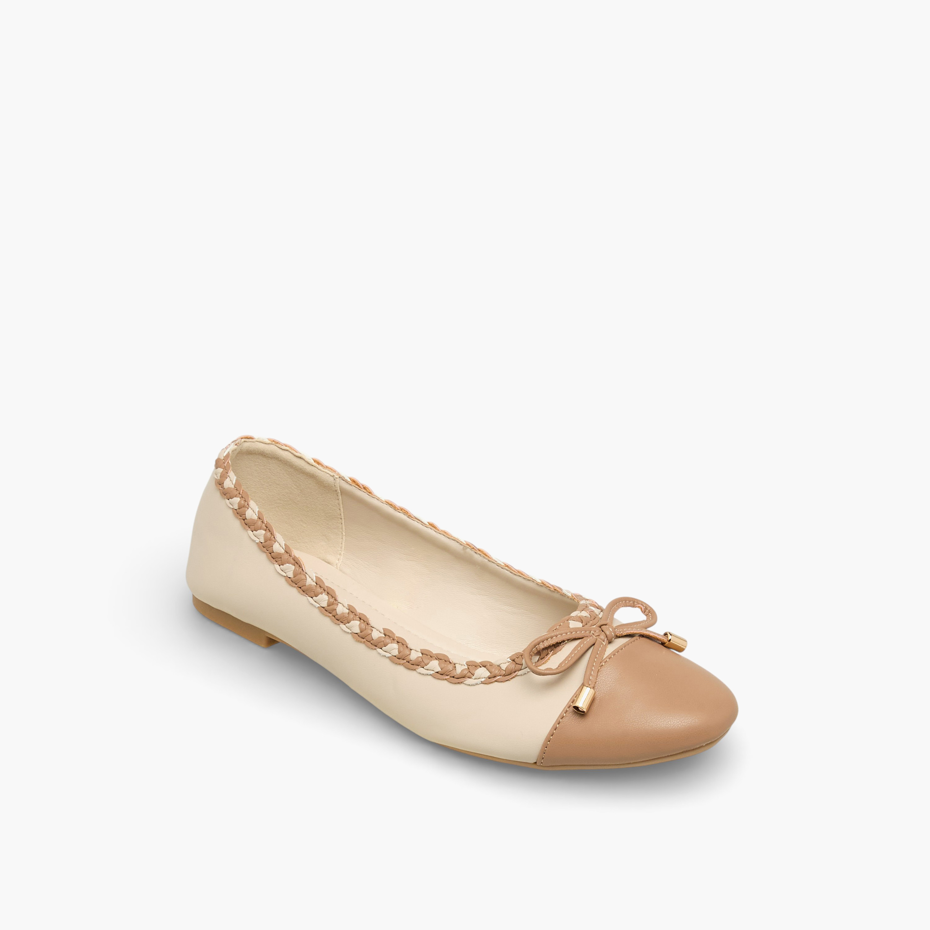 حذاء باليرينا بحافة مضفرة للنساء من فلورا بيلا-women-shoes-flats-ballerinas-image-2