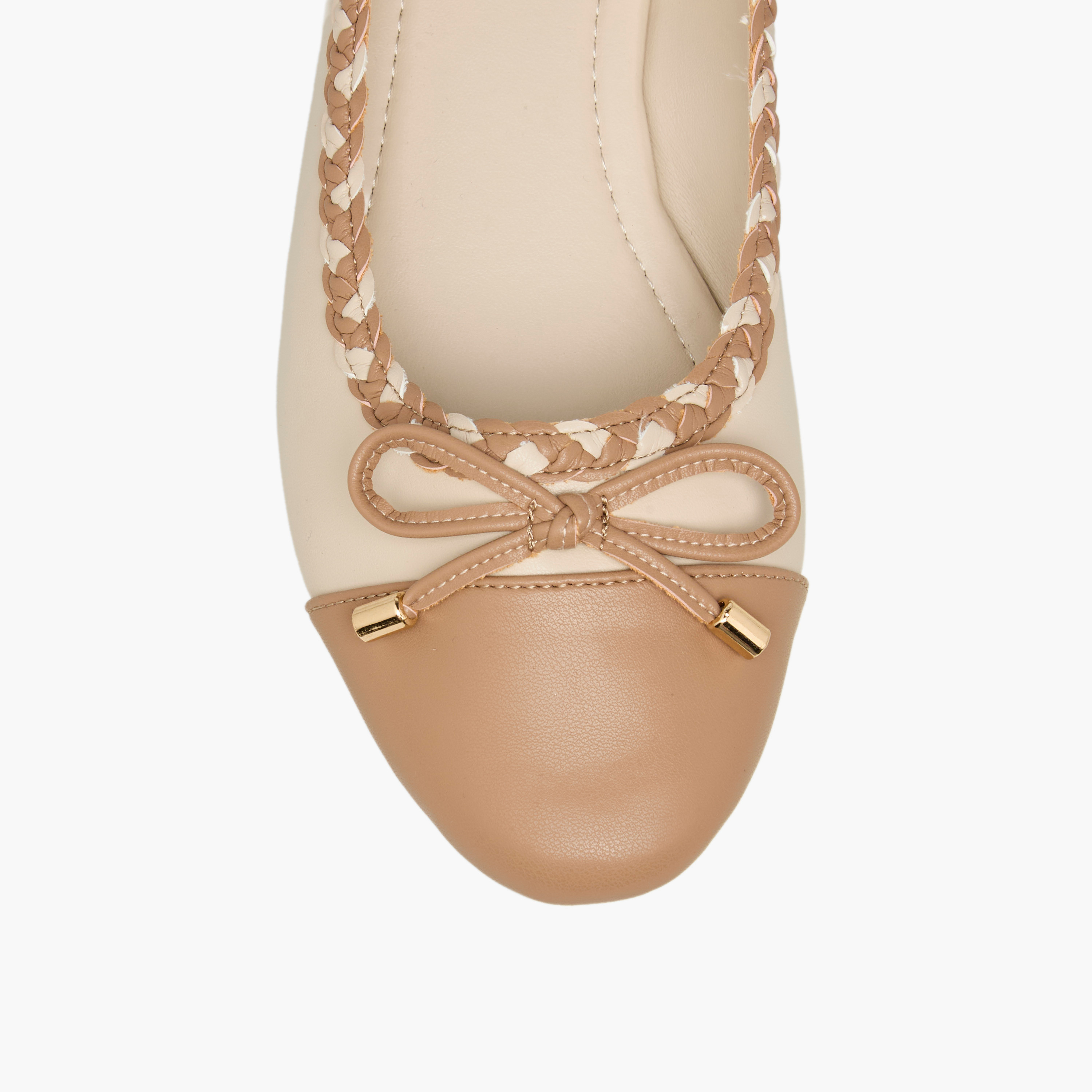 حذاء باليرينا بحافة مضفرة للنساء من فلورا بيلا-women-shoes-flats-ballerinas-image-4