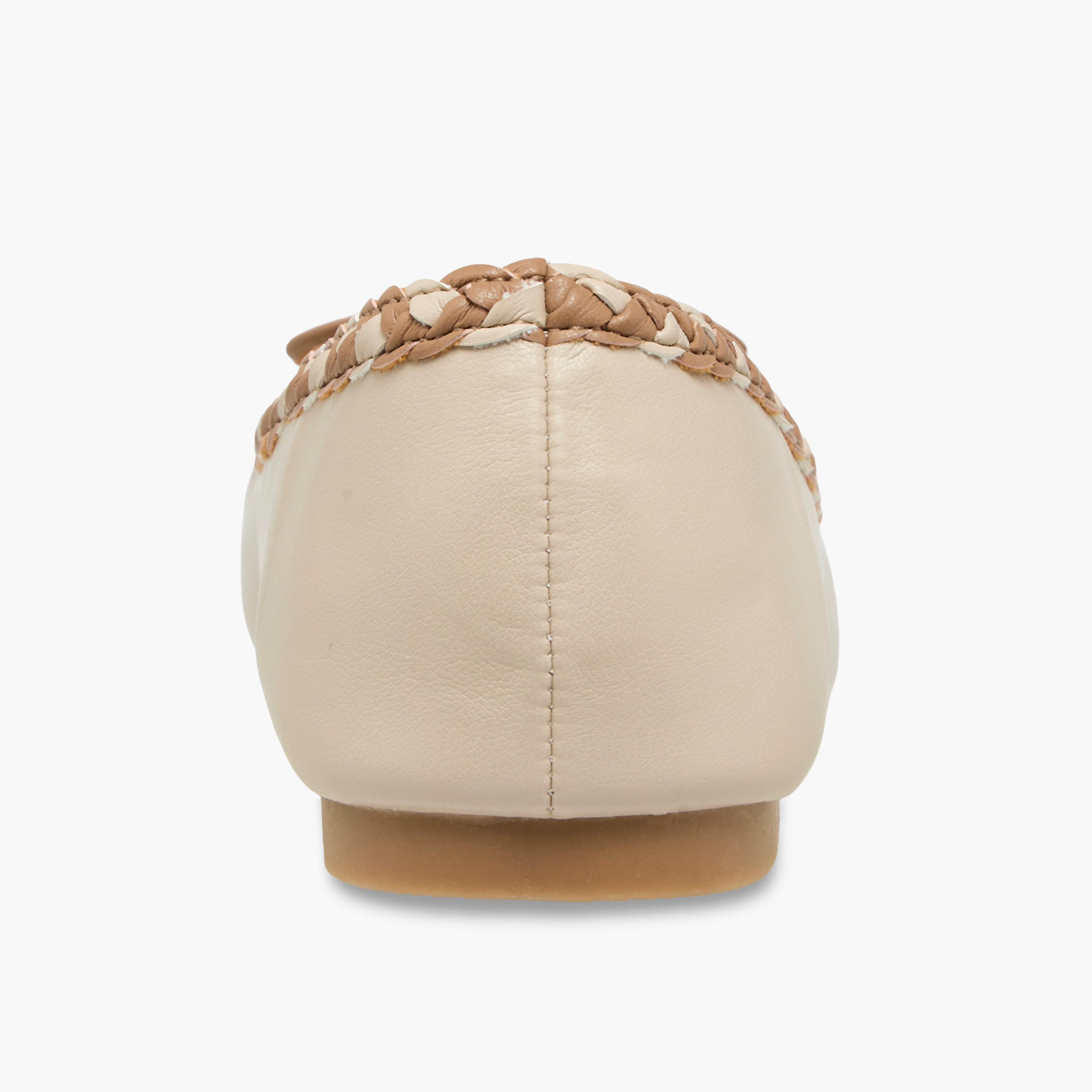 حذاء باليرينا بحافة مضفرة للنساء من فلورا بيلا-women-shoes-flats-ballerinas-image-5