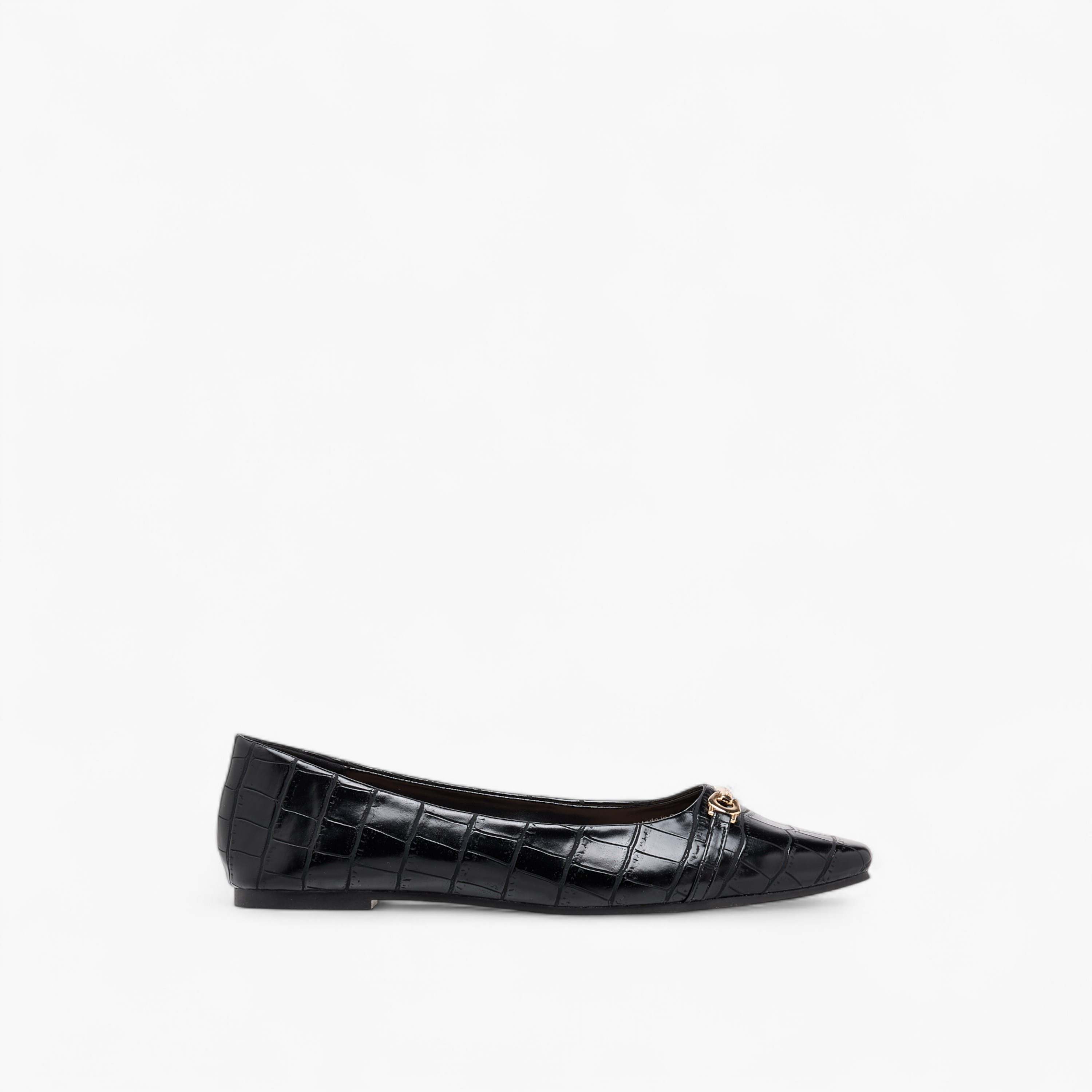 Flora Bella Textured Slip-On Ballerina Shoes with Metal Accent-women-shoes-ballerinas-image-3