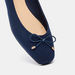 Celeste Women's Textured Square Toe Slip-On Ballerina Shoes with Bow Accent-Women%27s Ballerinas-thumbnail-3