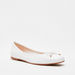 Celeste Women's Textured Square Toe Slip-On Ballerina Shoes with Bow Accent-Women%27s Ballerinas-thumbnailMobile-0