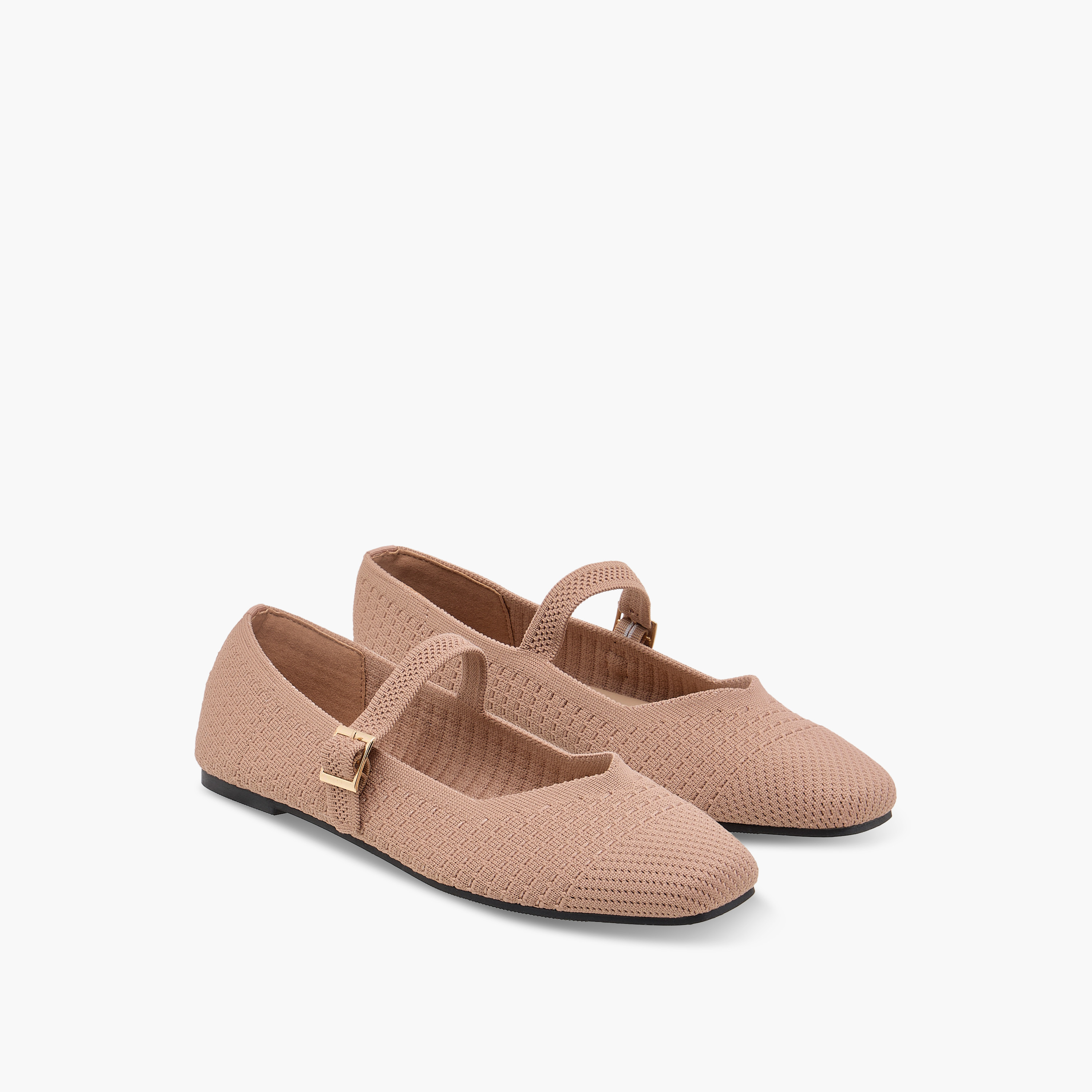 Flora Bella Textured Mary Jane Shoes with Buckle Closure-women-shoes-flats-ballerinas-image-1