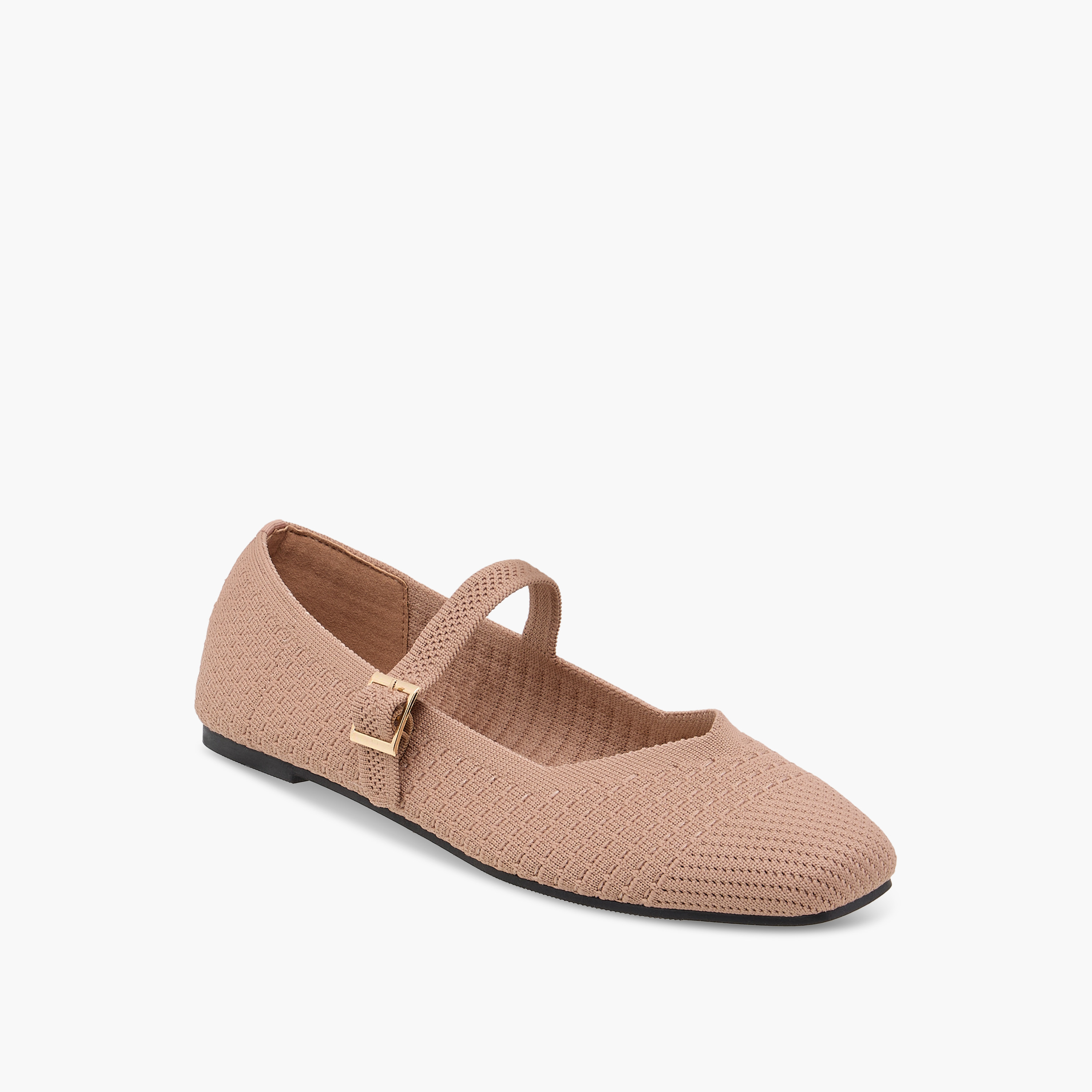 Flora Bella Textured Mary Jane Shoes with Buckle Closure-women-shoes-flats-ballerinas-image-2