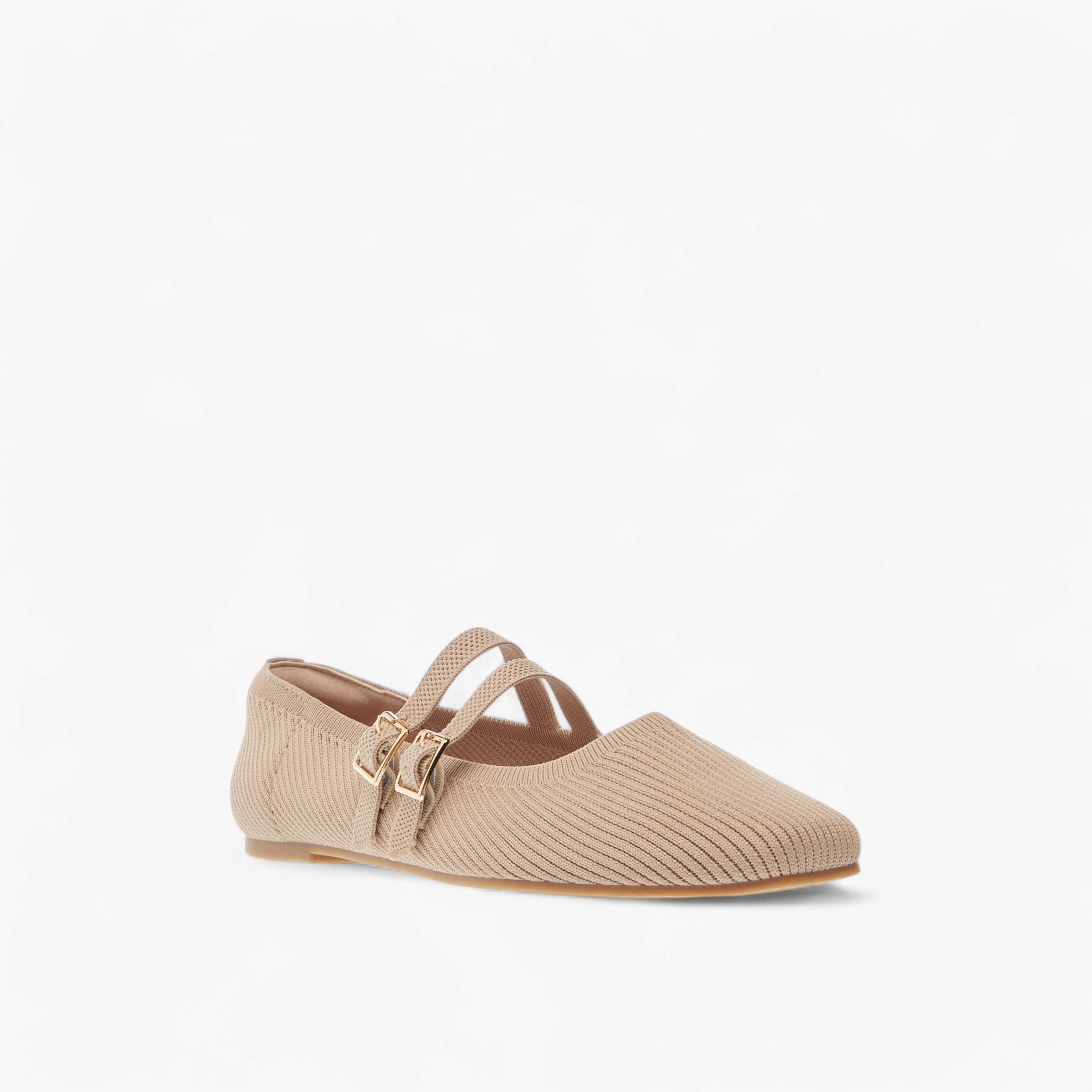 حذاء باليرينا بارز الملمس بإبزيم إغلاق للنساء من سيليست-women-shoes-ballerinas-image-2