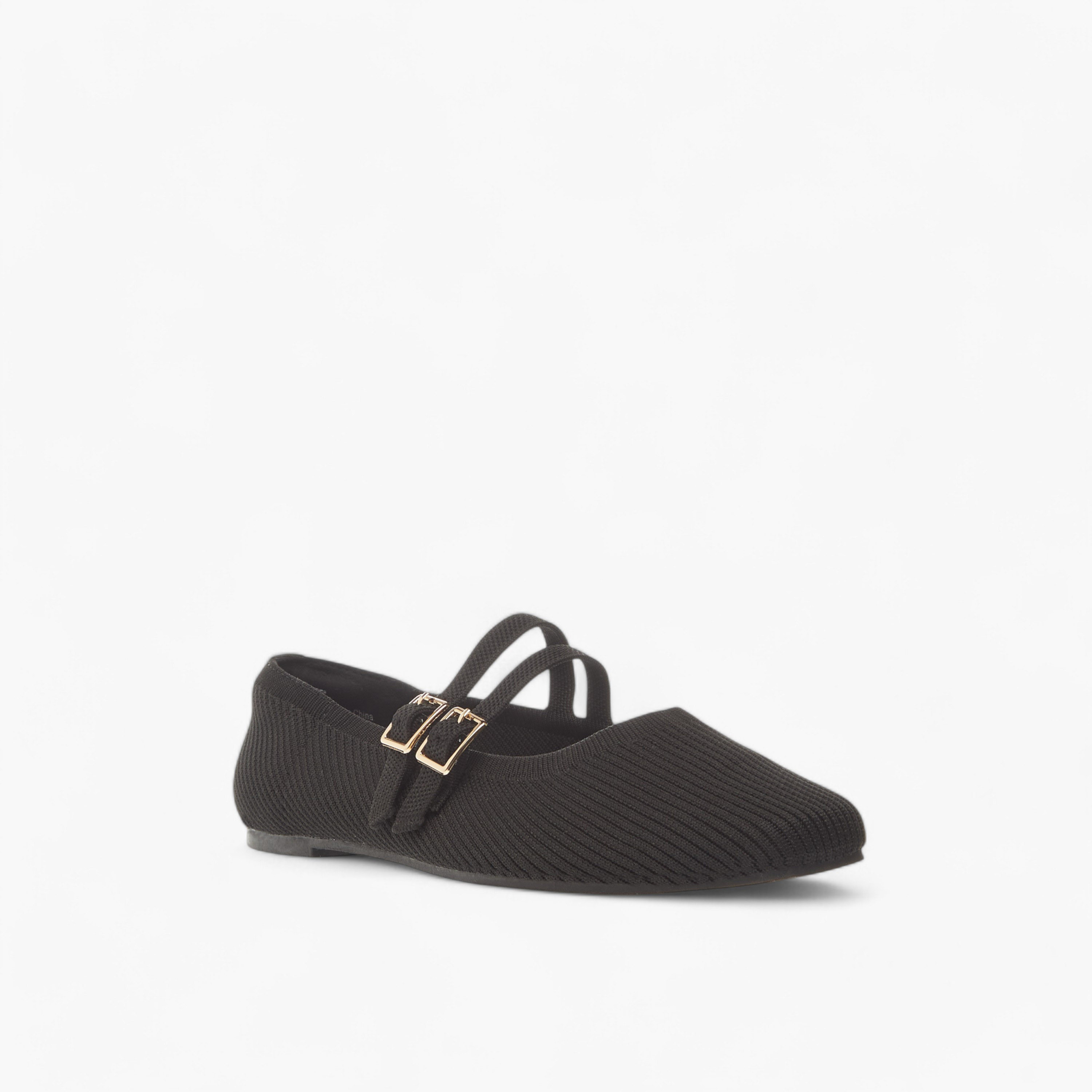 Celeste Women's Textured Ballerina Shoes with Buckle Closure-women-shoes-ballerinas-image-2