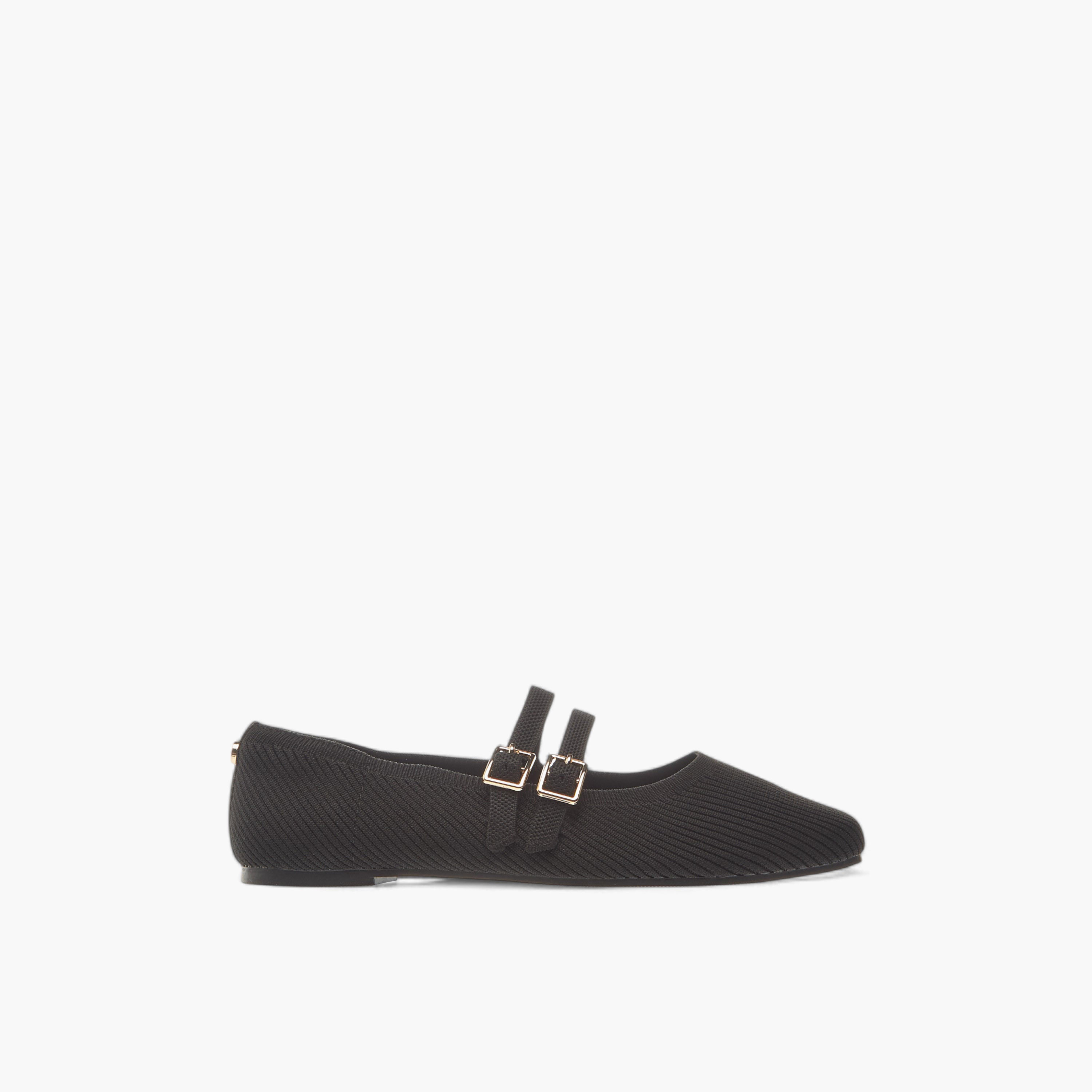 Celeste Women's Textured Ballerina Shoes with Buckle Closure-women-shoes-ballerinas-image-3