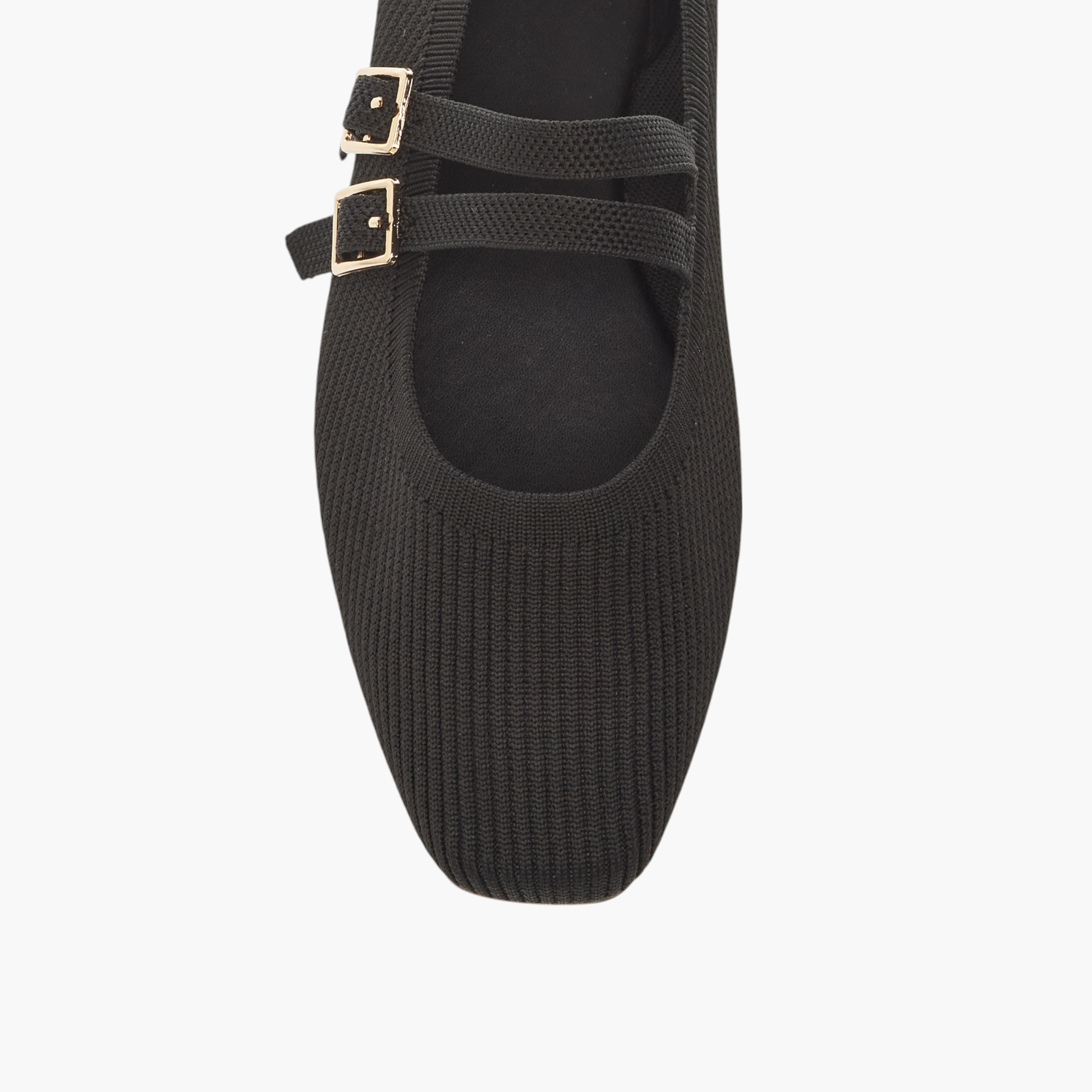 Celeste Women's Textured Ballerina Shoes with Buckle Closure-women-shoes-ballerinas-image-4