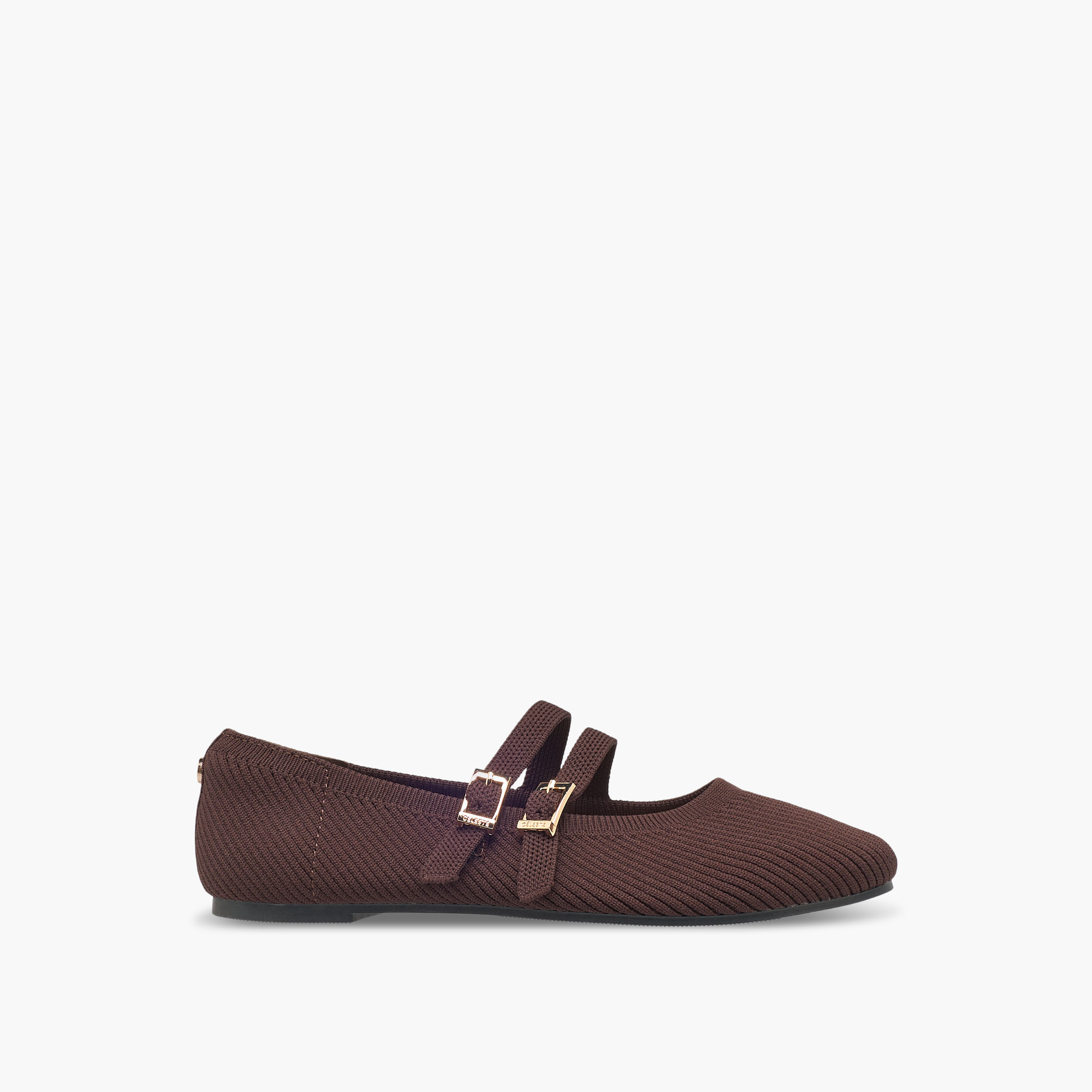 Celeste Women's Textured Ballerina Shoes with Buckle Closure-women-shoes-ballerinas-image-3