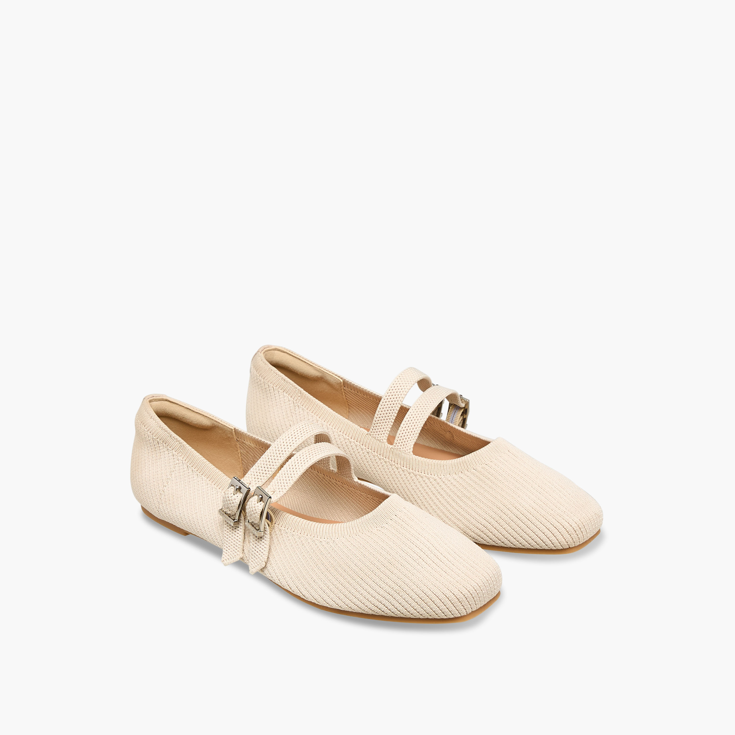 حذاء باليرينا بارز الملمس بإبزيم إغلاق للنساء من سيليست-women-shoes-ballerinas-image-1