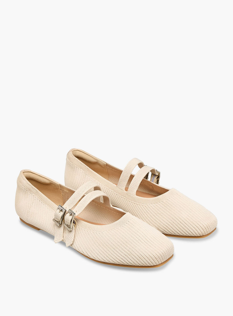 حذاء باليرينا بارز الملمس بإبزيم إغلاق للنساء من سيليست-women-shoes-ballerinas-image-1