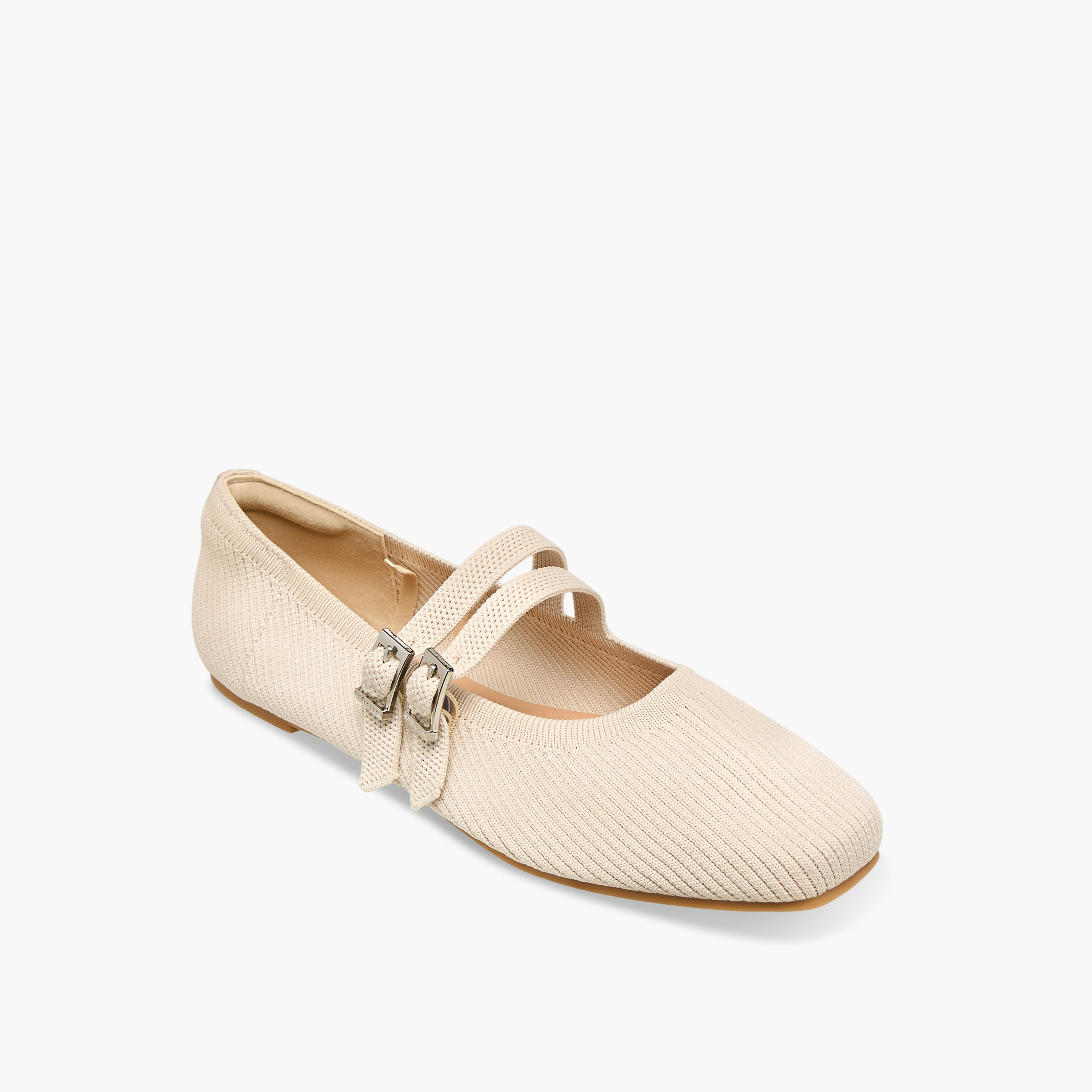 حذاء باليرينا بارز الملمس بإبزيم إغلاق للنساء من سيليست-women-shoes-ballerinas-image-2