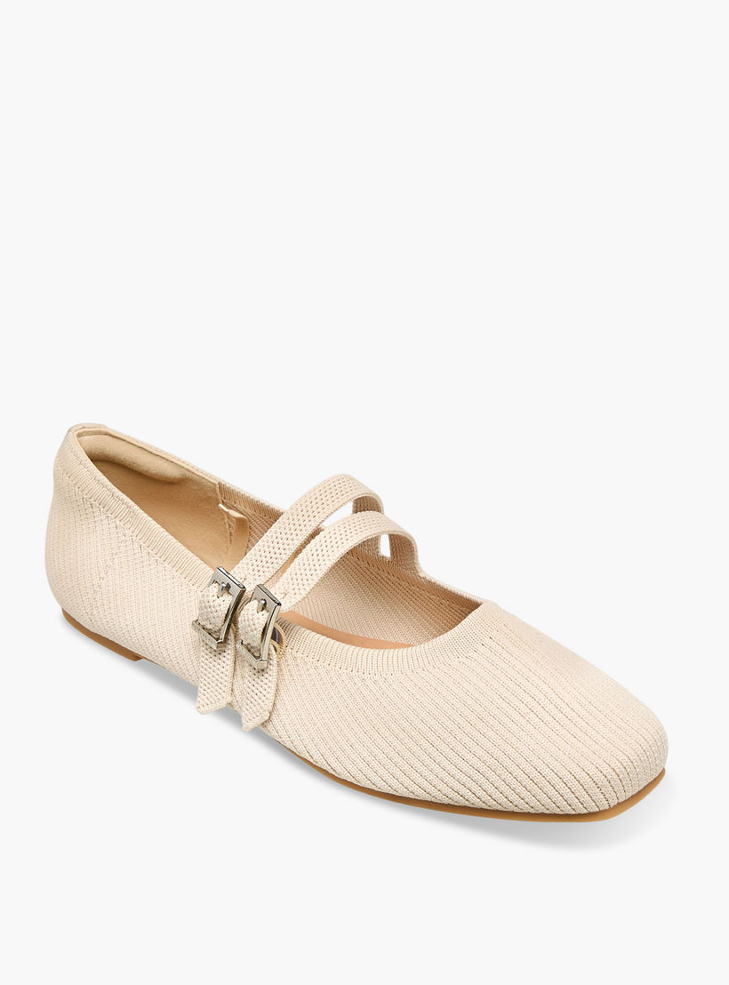 حذاء باليرينا بارز الملمس بإبزيم إغلاق للنساء من سيليست-women-shoes-ballerinas-image-2