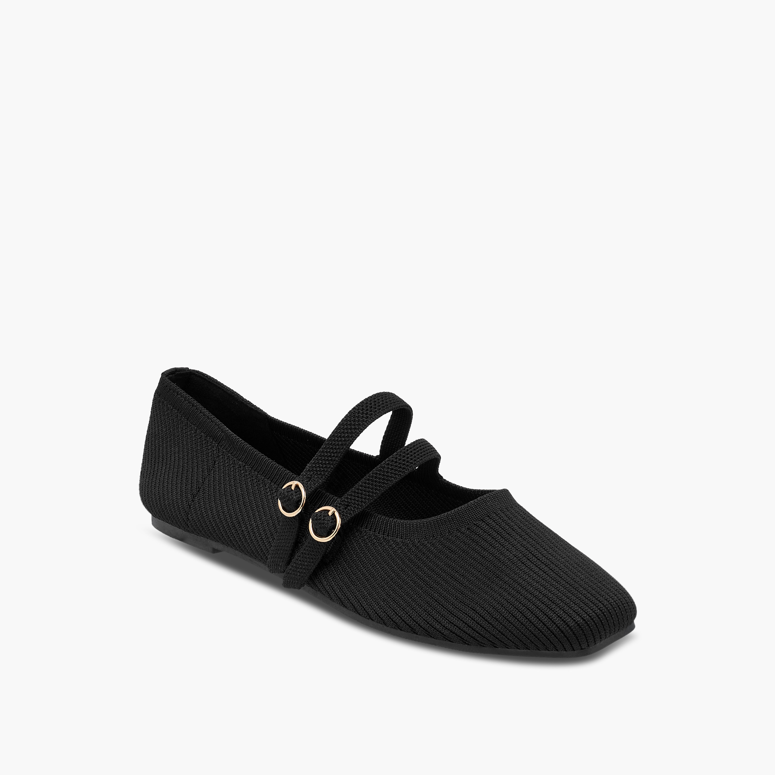 Flora Bella Textured Ballerina Shoes with Buckle Closure-women-shoes-ballerinas-image-2