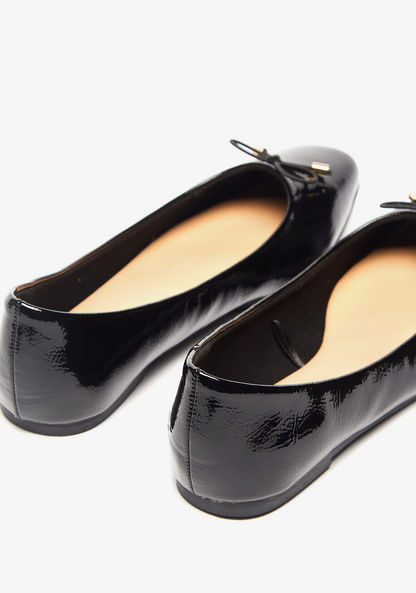 Celeste Women's Square Toe Slip-On Ballerina Shoes with Bow Accent-Women%27s Ballerinas-image-2