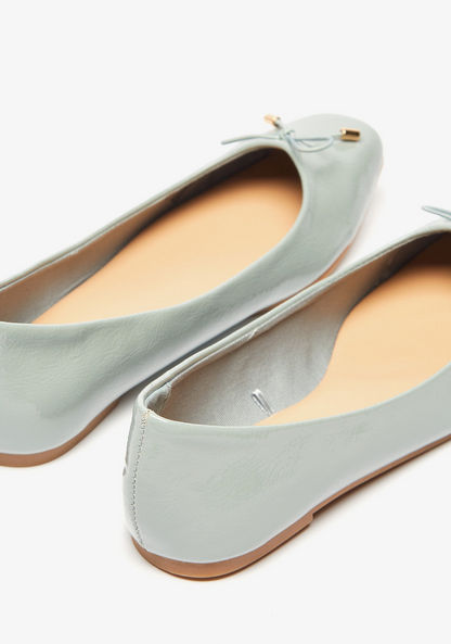 Celeste Women's Square Toe Slip-On Ballerina Shoes with Bow Accent-Women%27s Ballerinas-image-2
