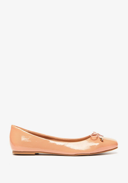 Celeste Women's Square Toe Slip-On Ballerina Shoes with Bow Accent-Women%27s Ballerinas-image-0