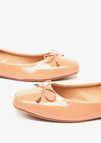 Celeste Women's Square Toe Slip-On Ballerina Shoes with Bow Accent-Women%27s Ballerinas-image-3