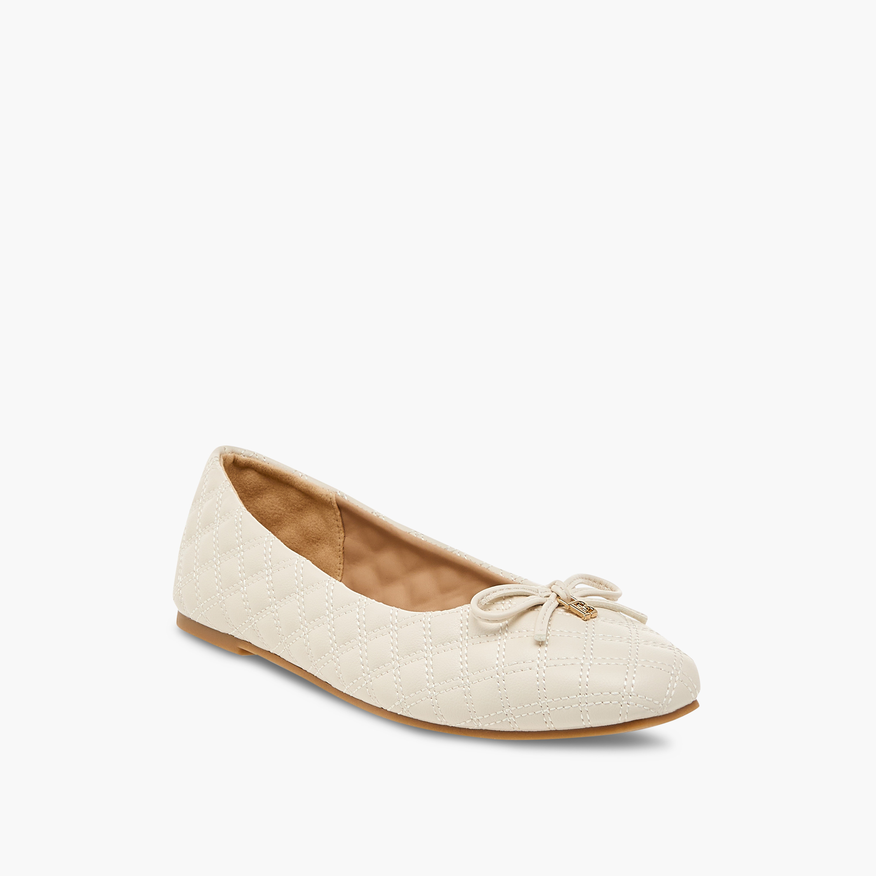 Flora Bella Quilted Slip-On Ballerina Shoes with Bow Detail-women-shoes-ballerinas-image-2