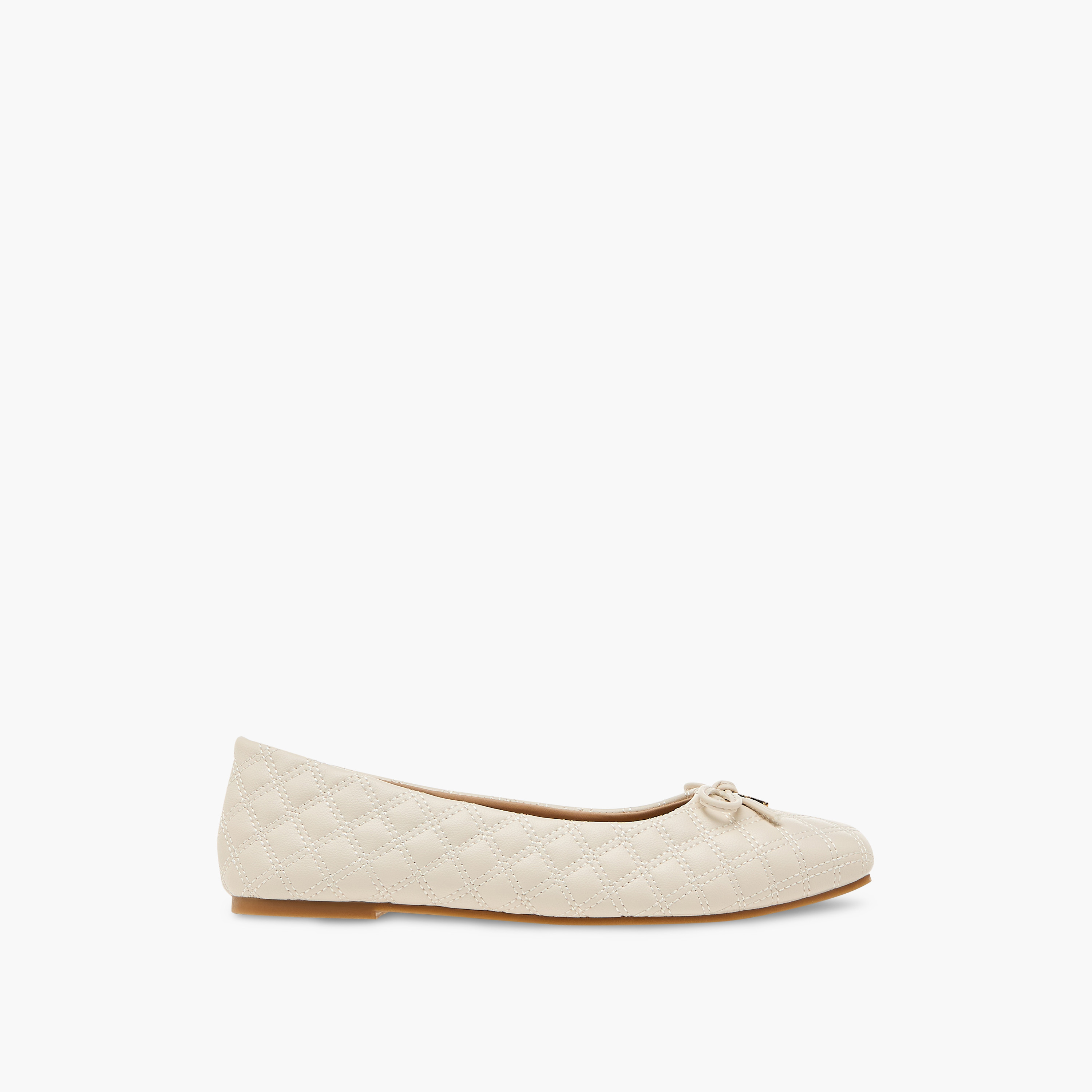 Flora Bella Quilted Slip-On Ballerina Shoes with Bow Detail-women-shoes-ballerinas-image-3