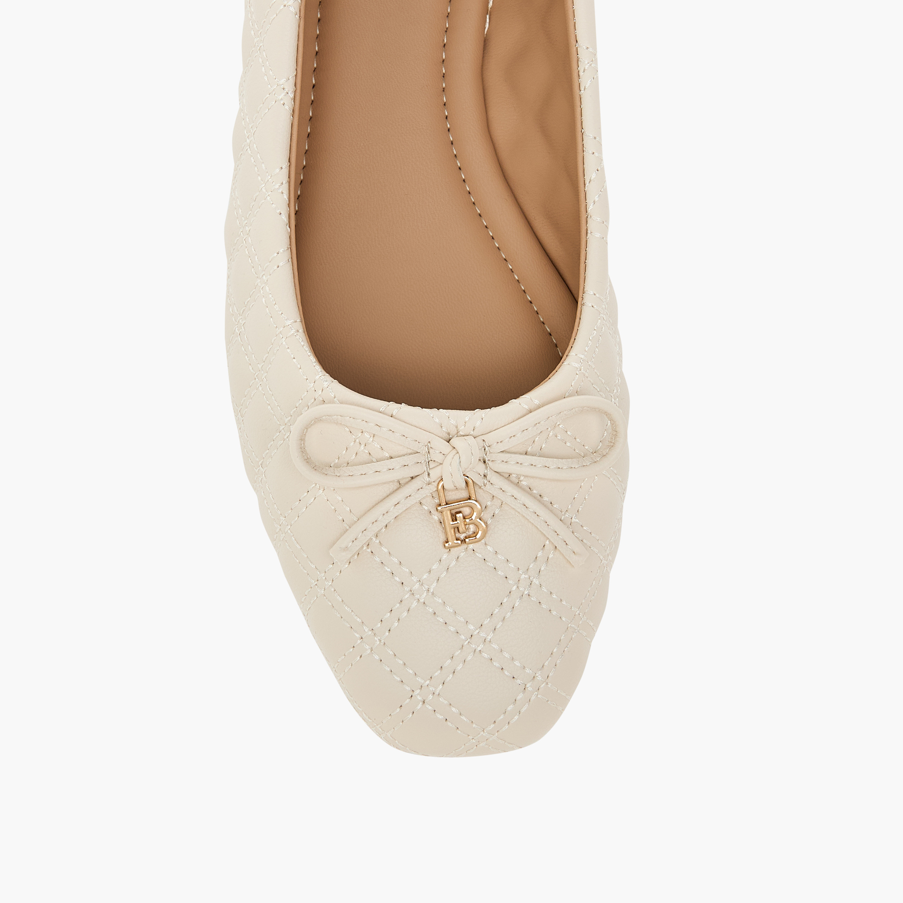 Flora Bella Quilted Slip-On Ballerina Shoes with Bow Detail-women-shoes-ballerinas-image-4