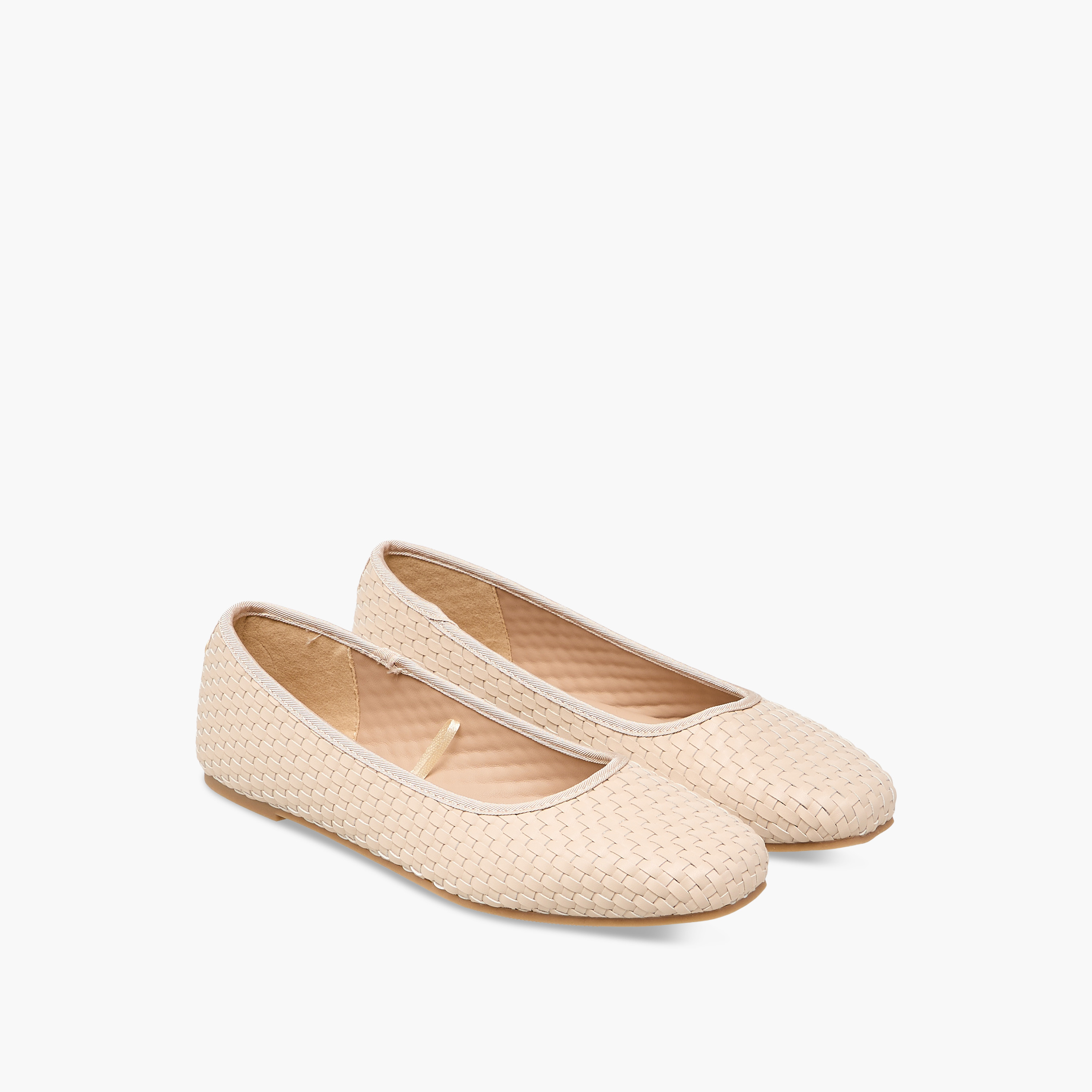 Flora Bella Textured Square Toe Slip-On Ballerina Shoes-women-shoes-ballerinas-image-1