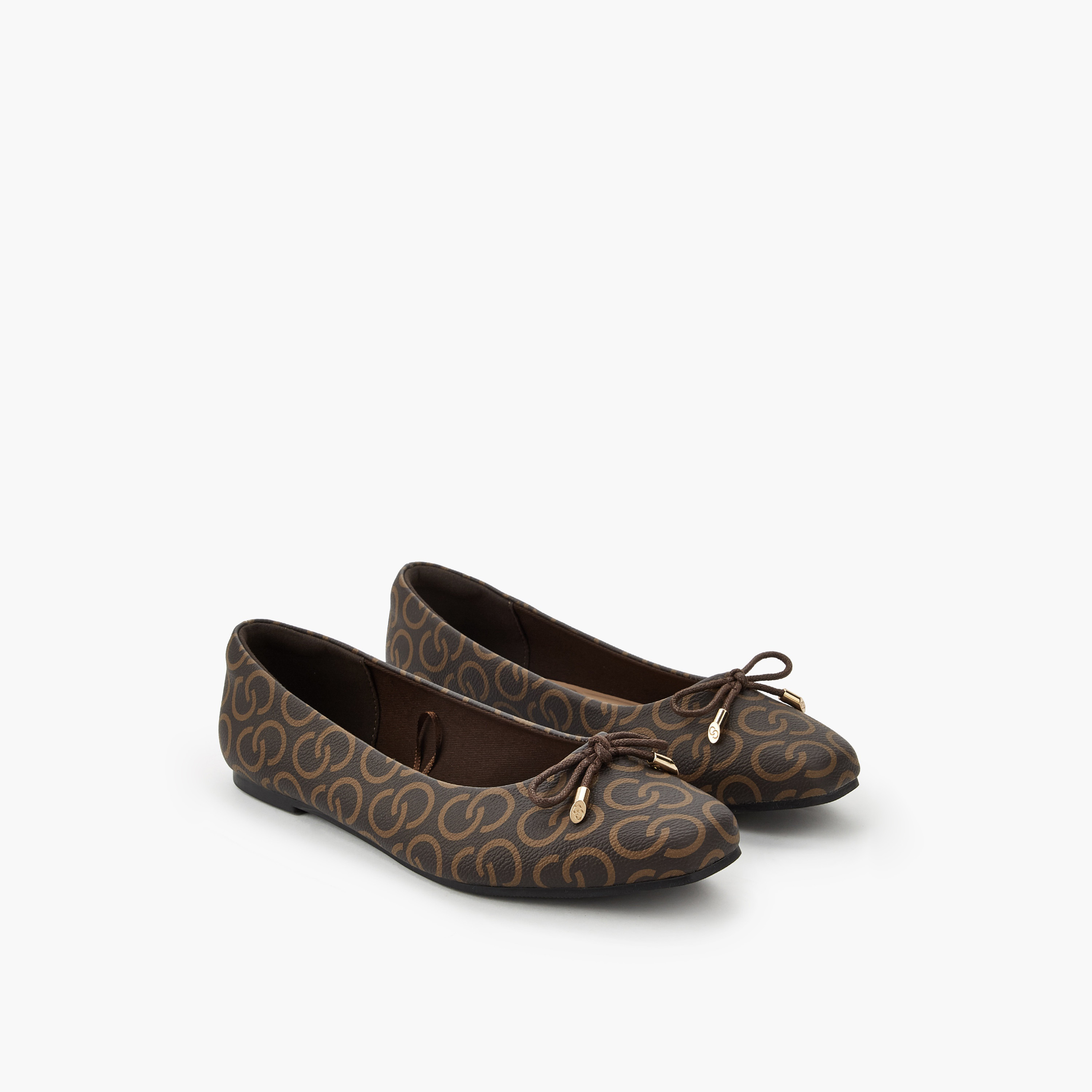 Celeste Women Monogram Print Ballerina Shoes-women-shoes-ballerinas-image-1