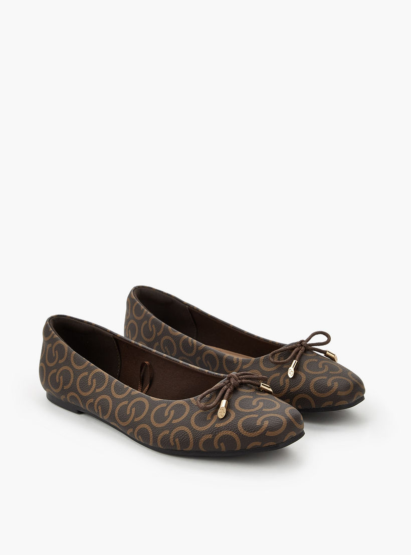 Celeste Women Monogram Print Ballerina Shoes-women-shoes-ballerinas-image-1