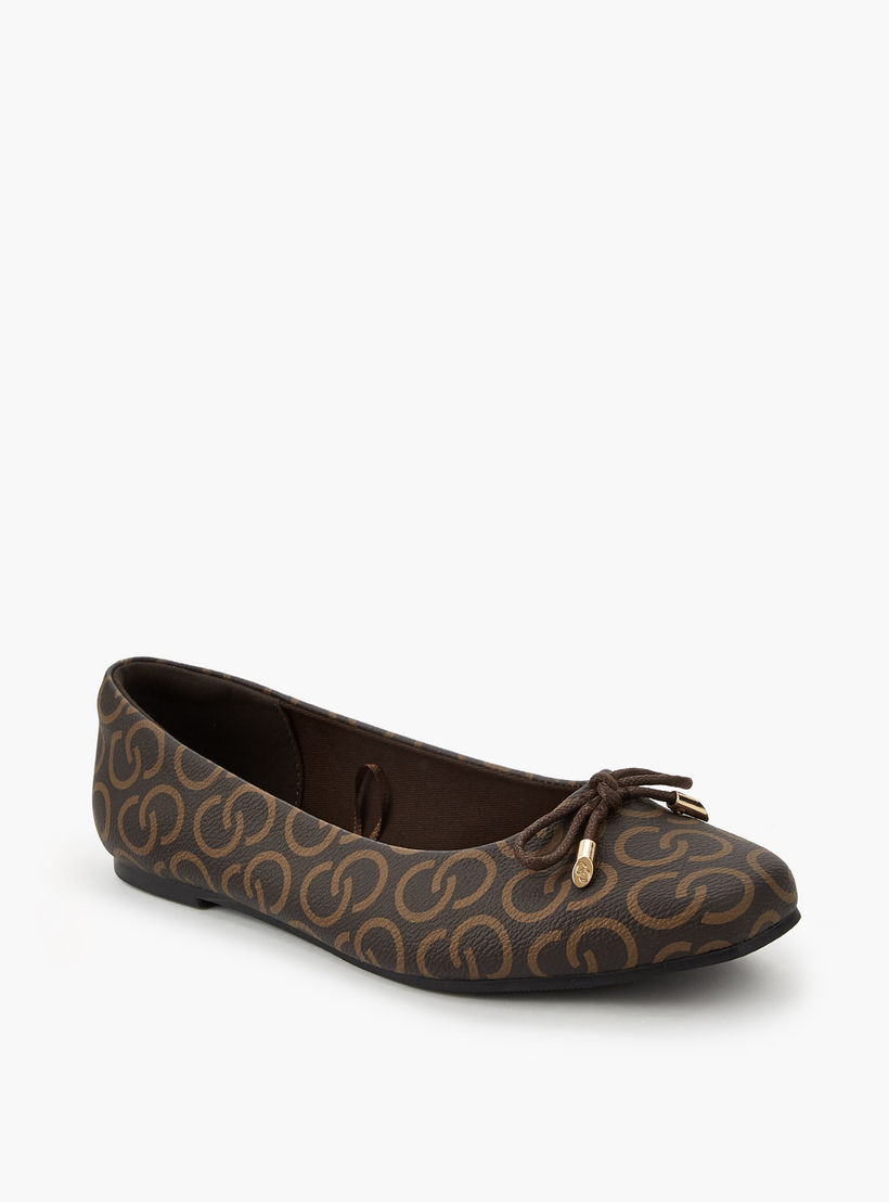 Celeste Women Monogram Print Ballerina Shoes-women-shoes-ballerinas-image-2