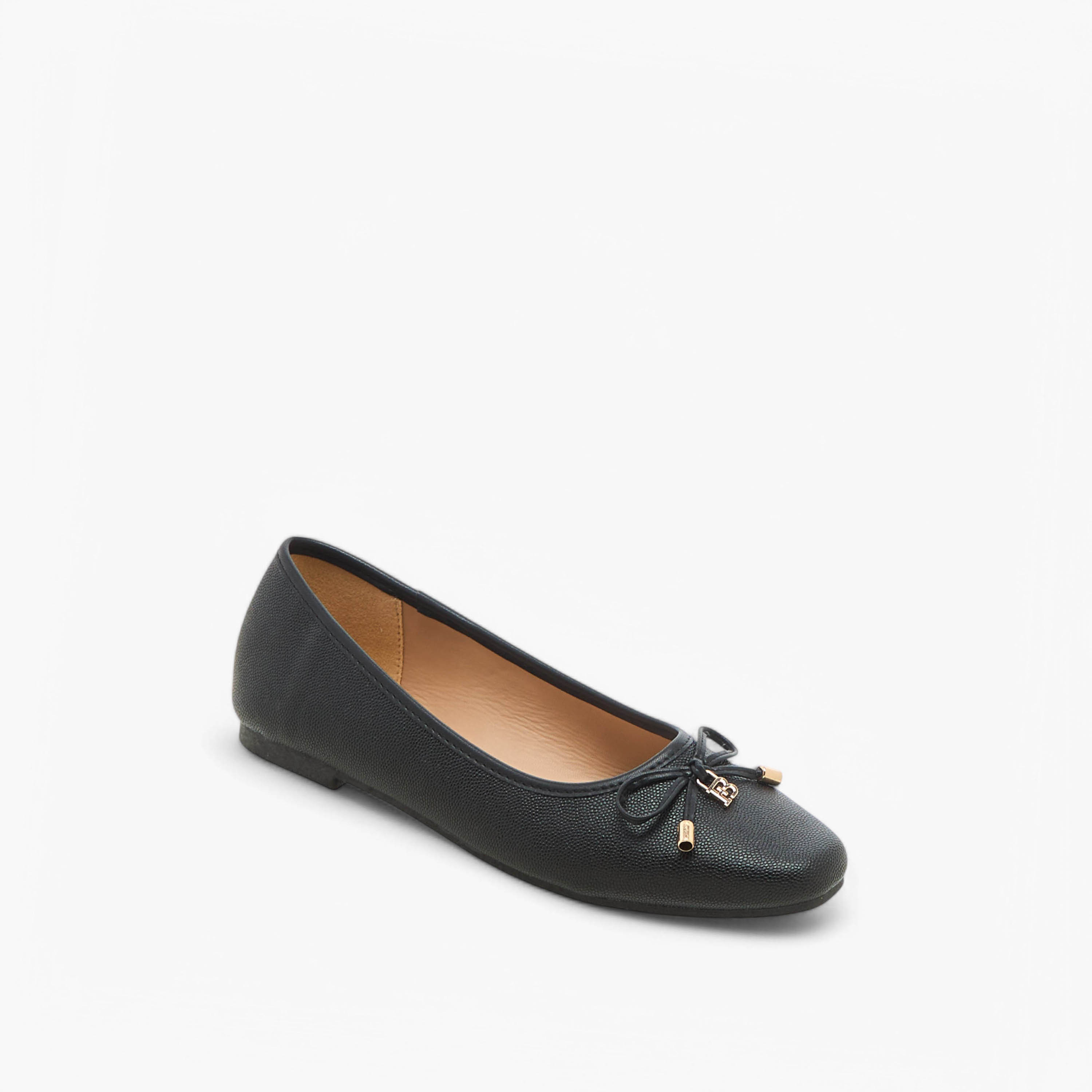 حذاء باليرينا بارز الملمس وسهل الارتداء بزينة فيونكة من فلورا بيلا-women-shoes-flats-ballerinas-image-2