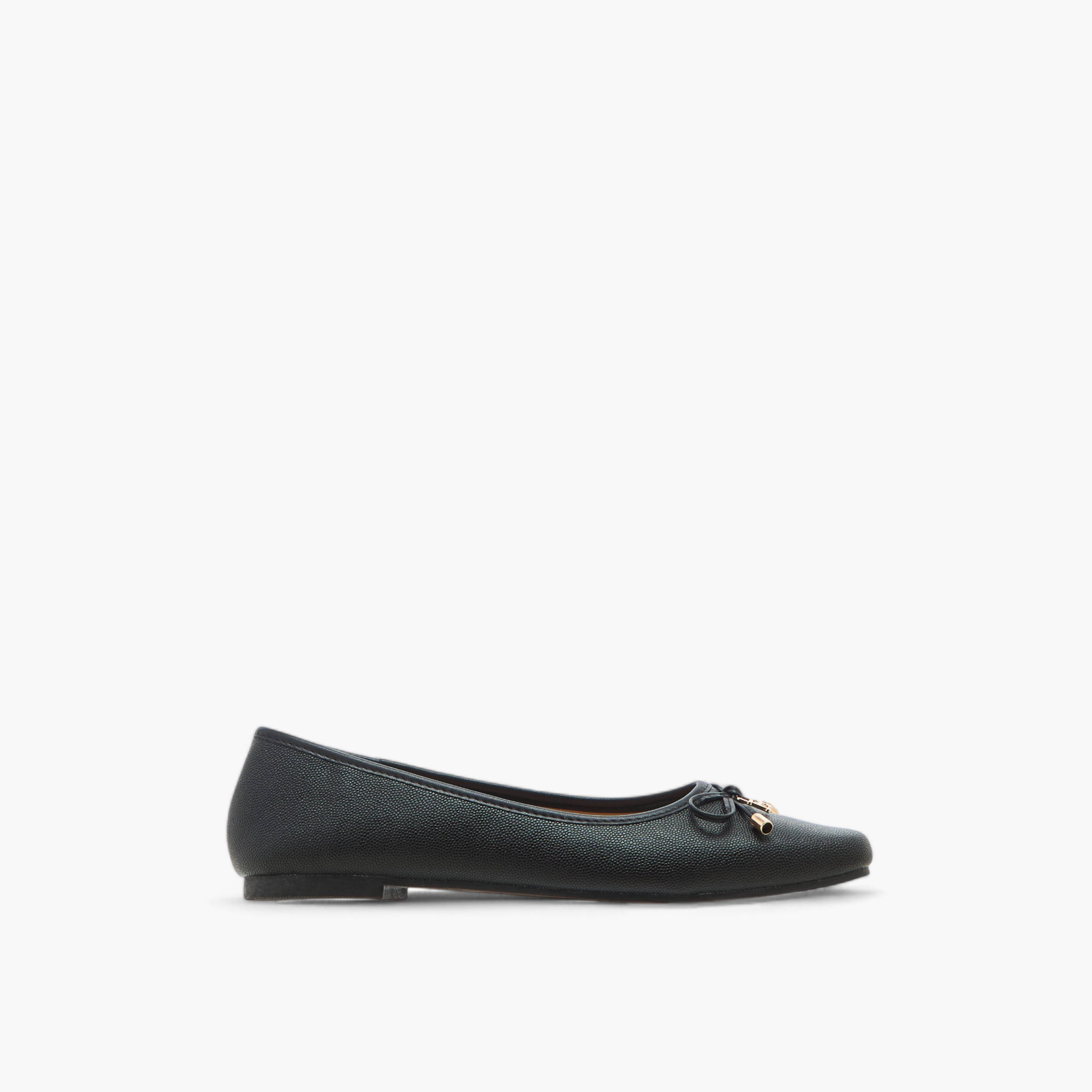 حذاء باليرينا بارز الملمس وسهل الارتداء بزينة فيونكة من فلورا بيلا-women-shoes-flats-ballerinas-image-3