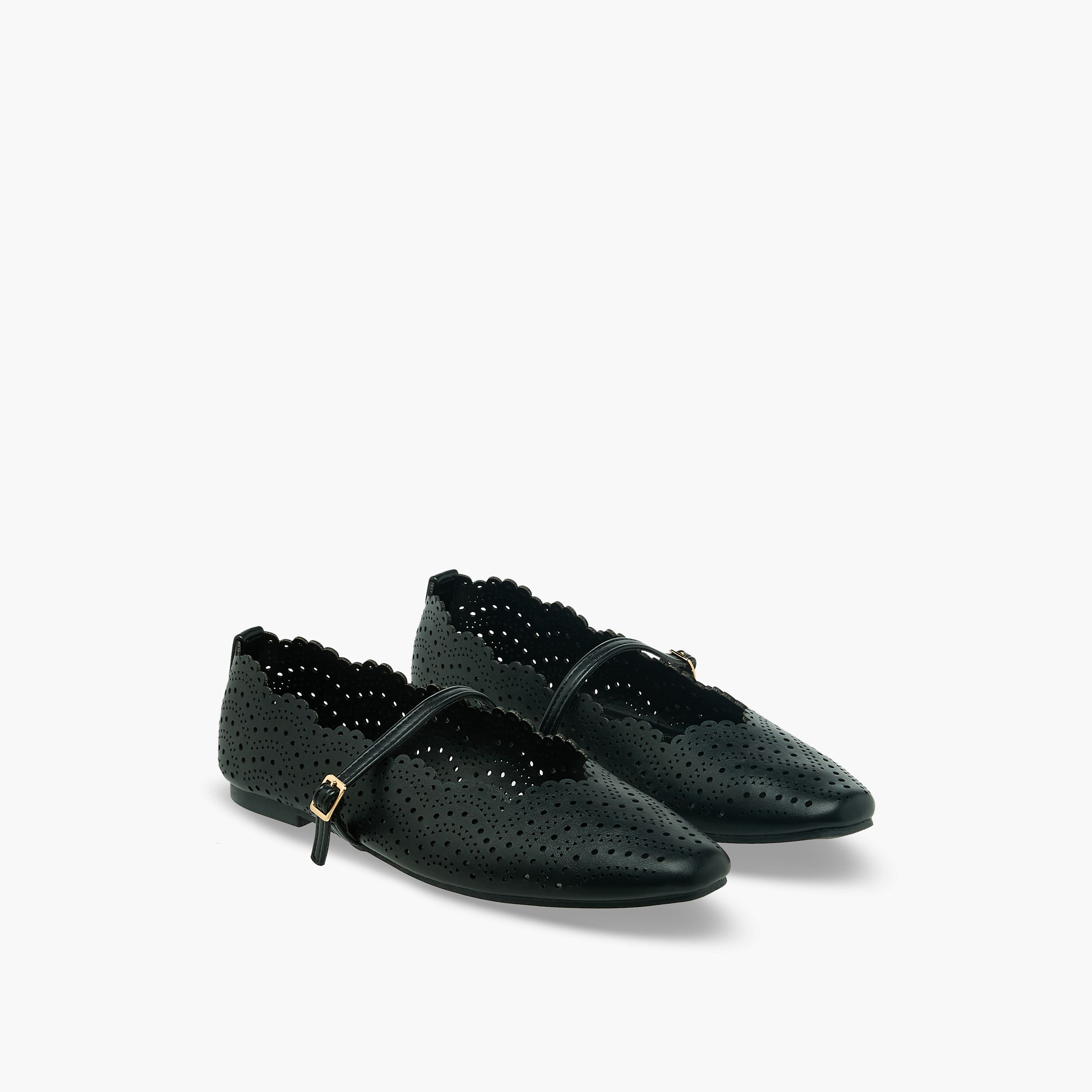 حذاء باليرينا بتفاصيل مفرغة بالليزر للنساء من فلورا بيلا-women-shoes-flats-ballerinas-image-1