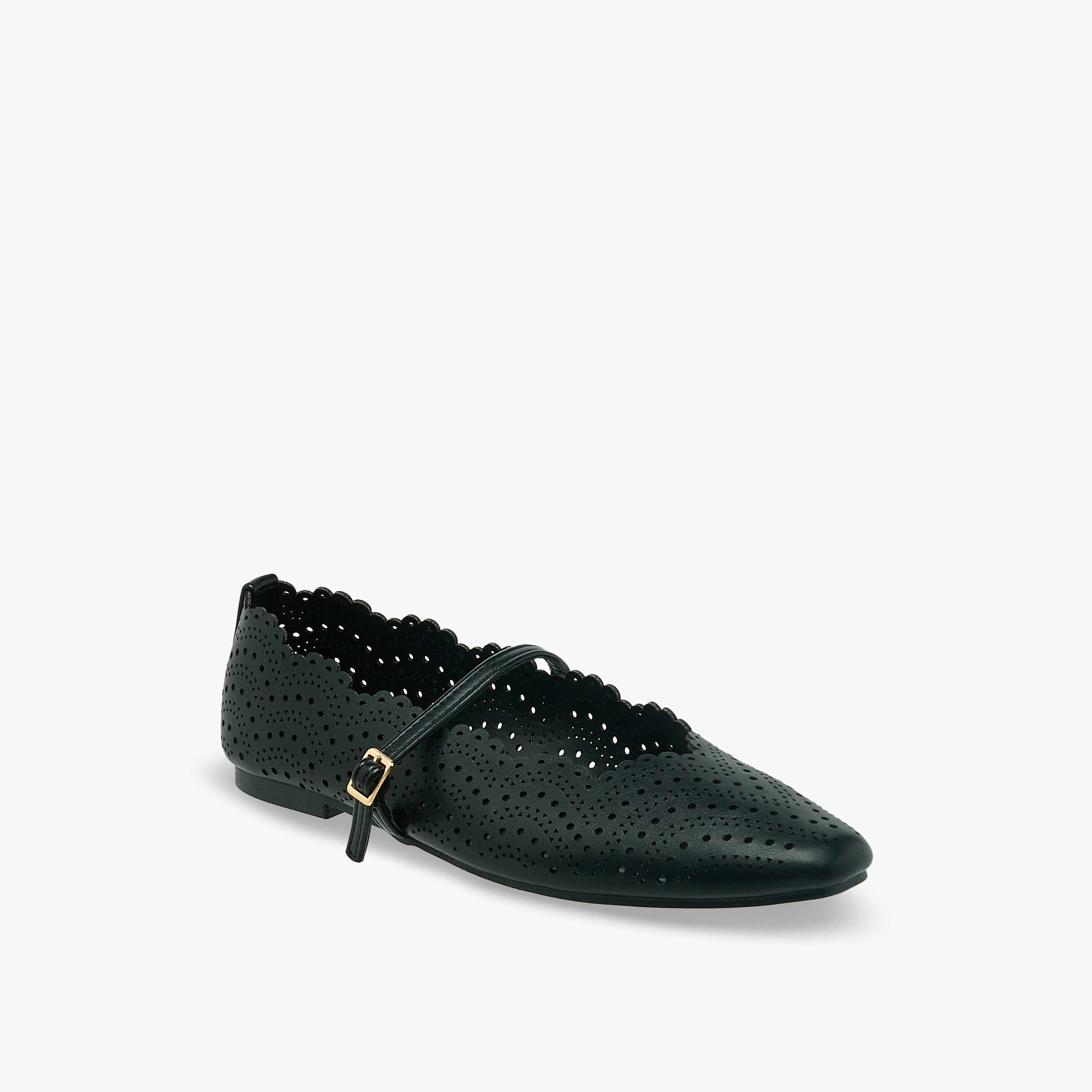حذاء باليرينا بتفاصيل مفرغة بالليزر للنساء من فلورا بيلا-women-shoes-flats-ballerinas-image-2