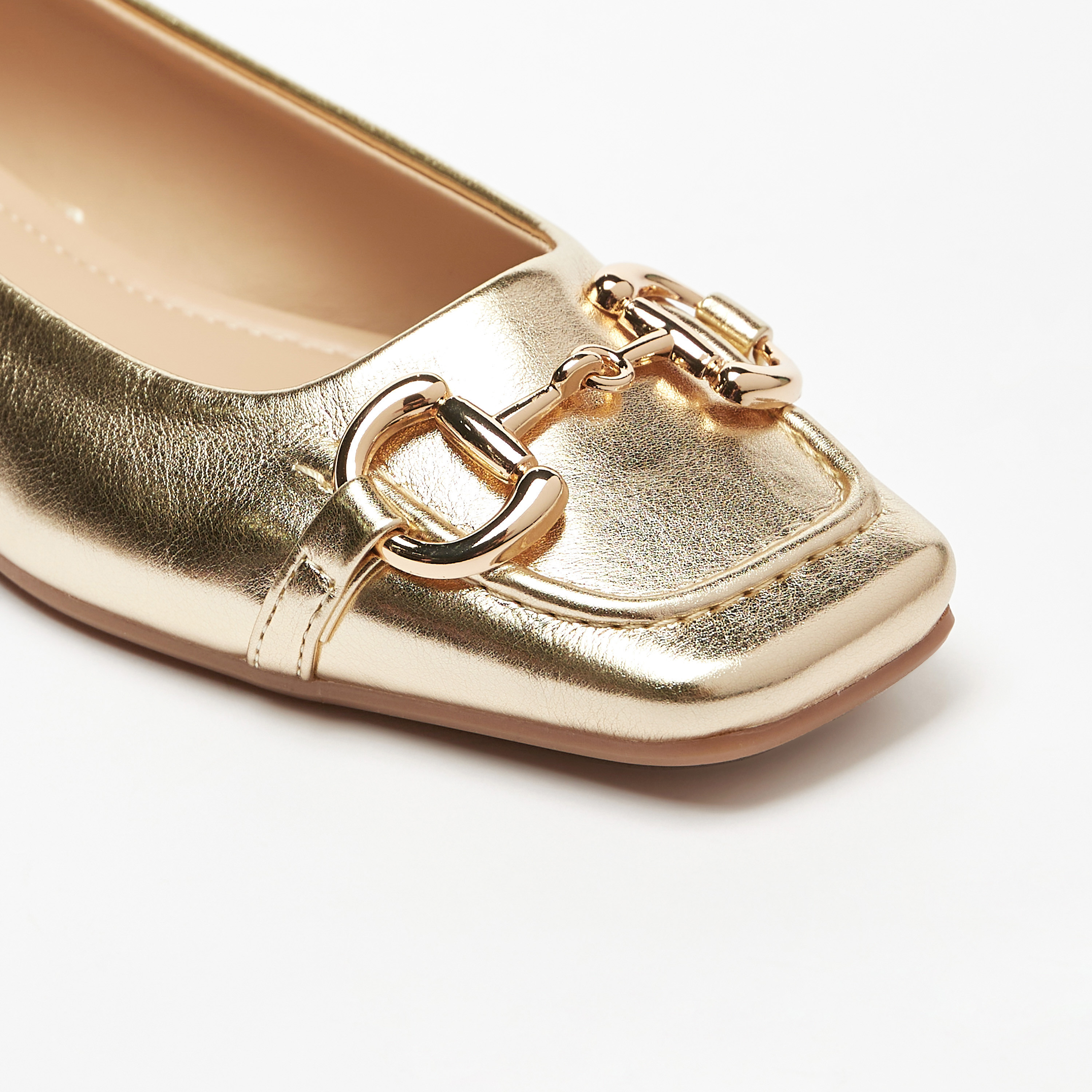 Metal Accent Slip-On Square Toe Ballerina Shoes-women-shoes-ballerinas-image-5