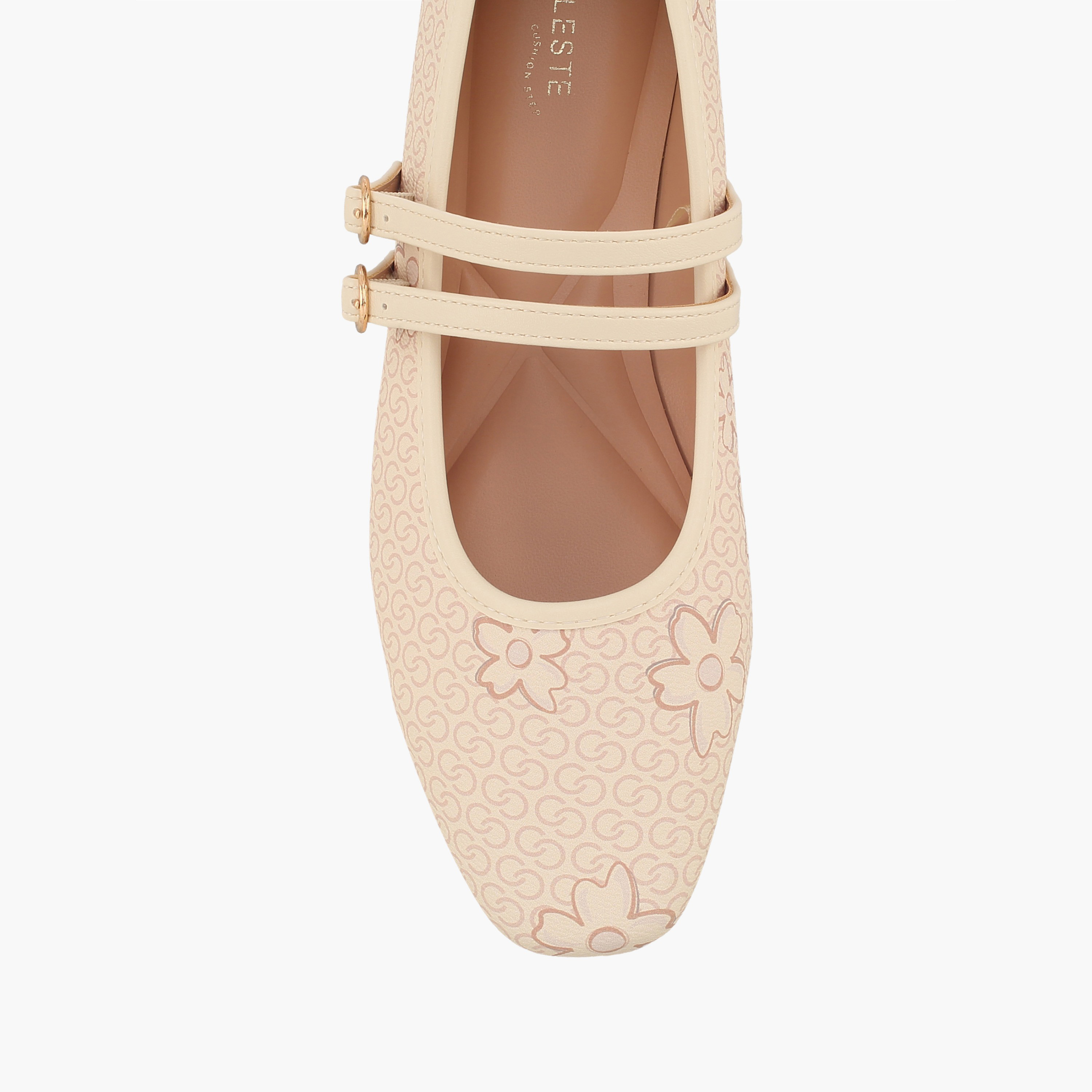 حذاء ماري جين بطبعات أزهار وحزام مزدوج للنساء من سيليست-women-shoes-ballerinas-image-4